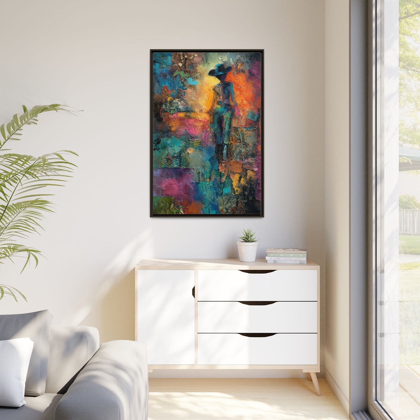 Abstract Cowgirl Art | Colorful Canvas Artwork