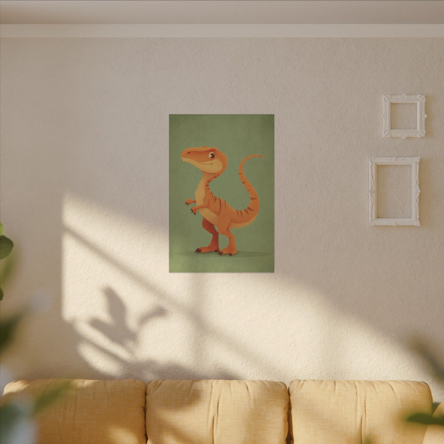Whimsical Dinosaur Illustration Art for Kids' Rooms