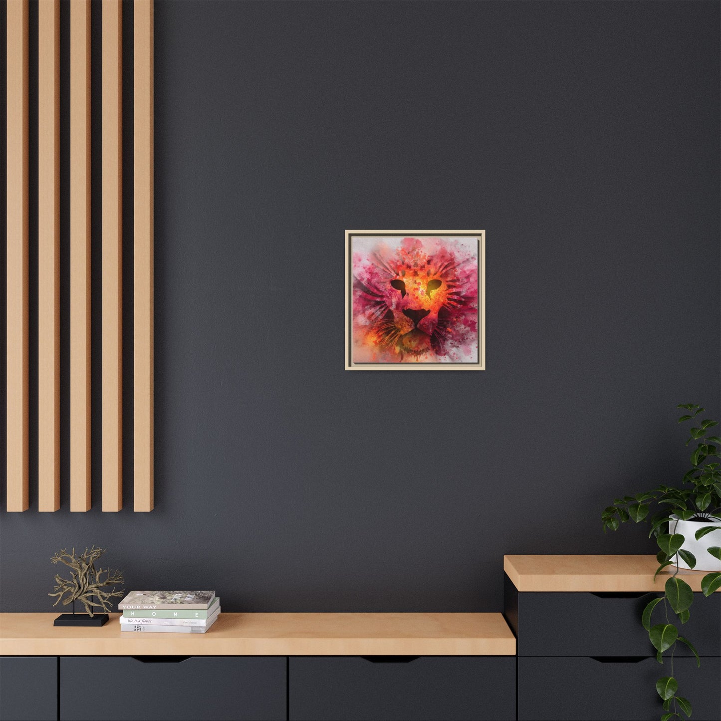 Vibrant Lion Artwork – Bold Watercolor Print