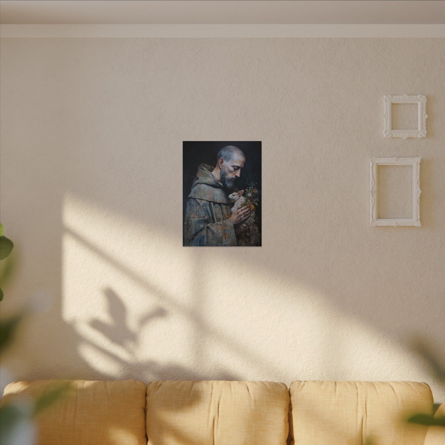 Saint Francis and Rabbit Artwork - Nature Inspired Wall Art