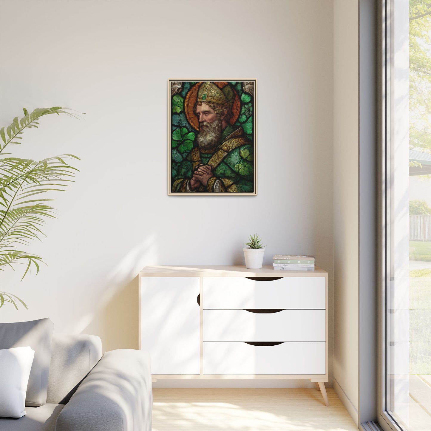 Saint Artwork | Irish Heritage Art | Traditional Green Tones