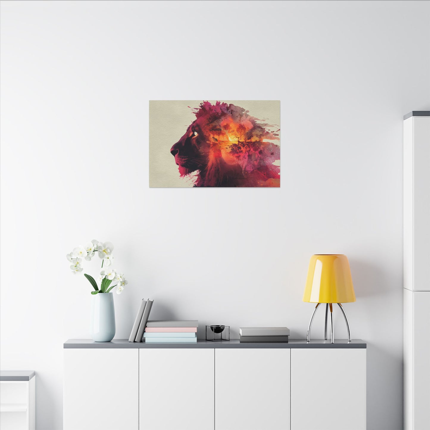 Majestic Lion Watercolor Art | Vibrant Animal Portrait