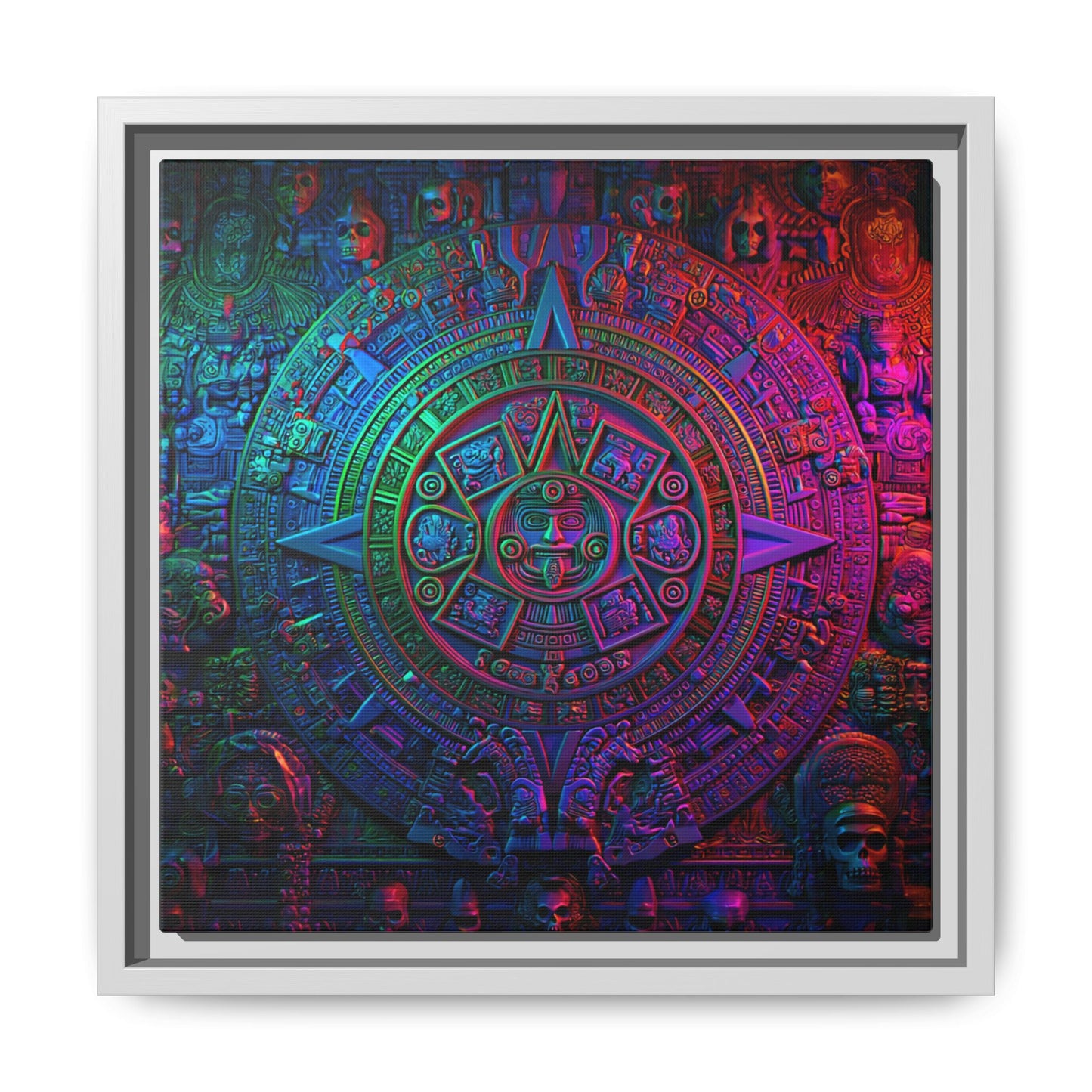 Aztec Mandala Wall Art - Colorful Cultural Decor
