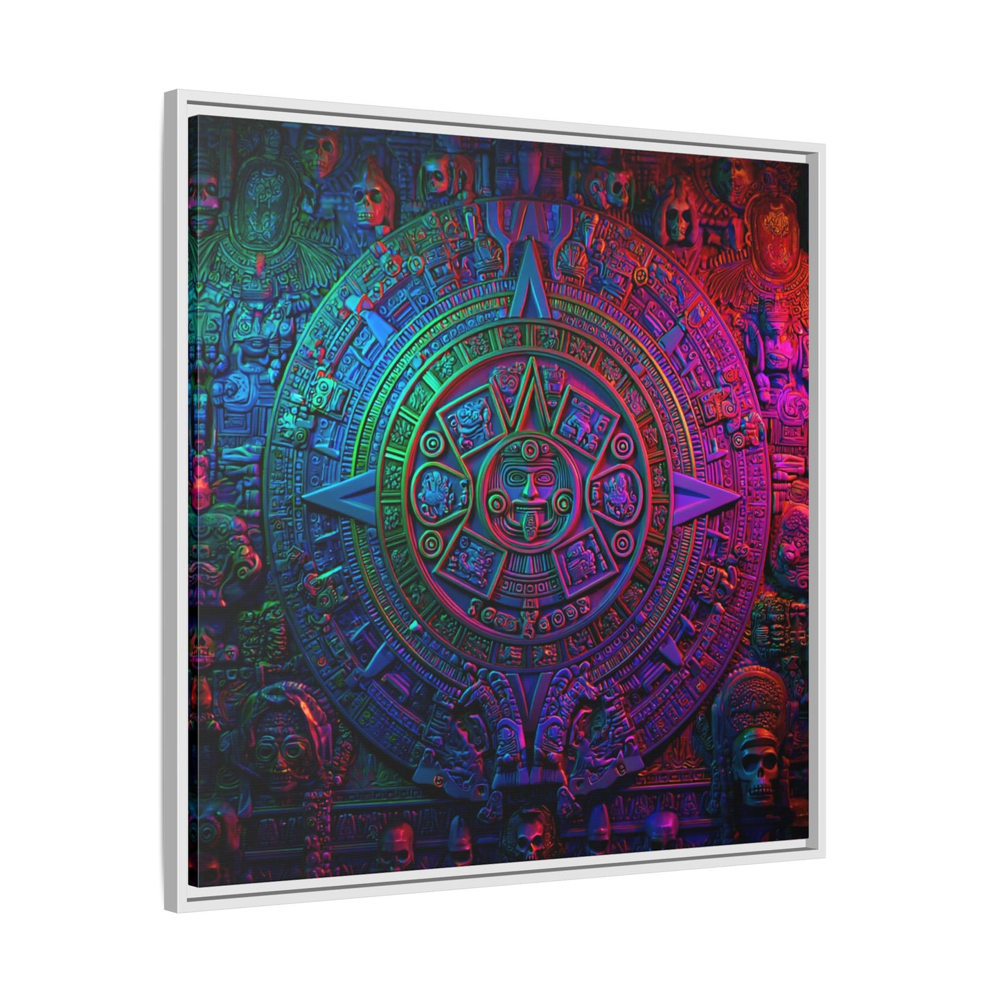 Aztec Mandala Wall Art - Colorful Cultural Decor