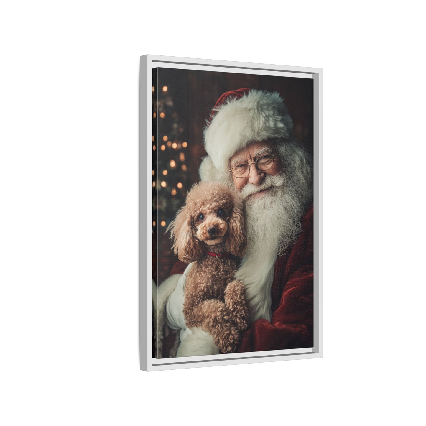 Heartwarming Santa and Poodle Artwork – Holiday Home Décor