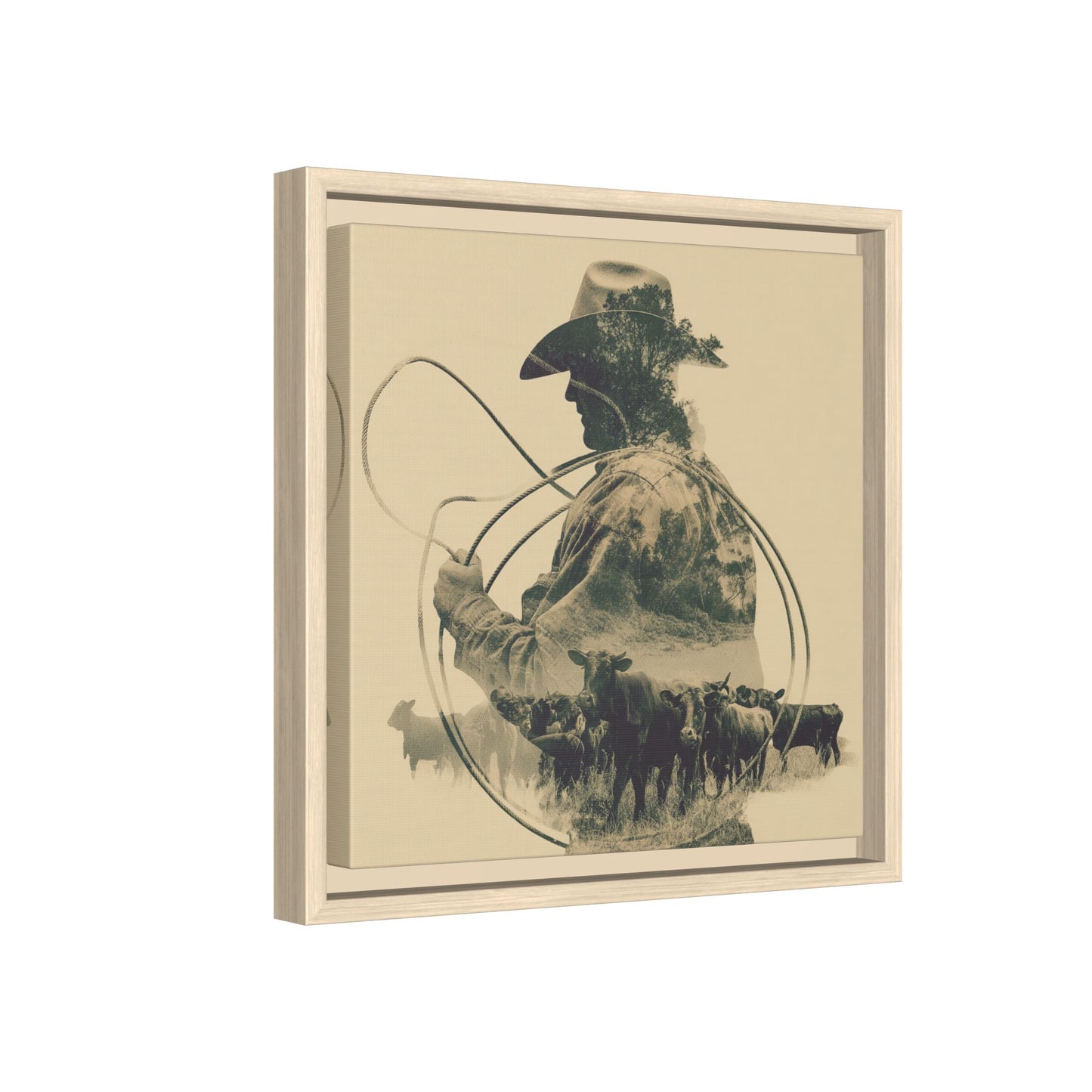 Lone Cowboy Silhouette Art - Vintage Western Charm