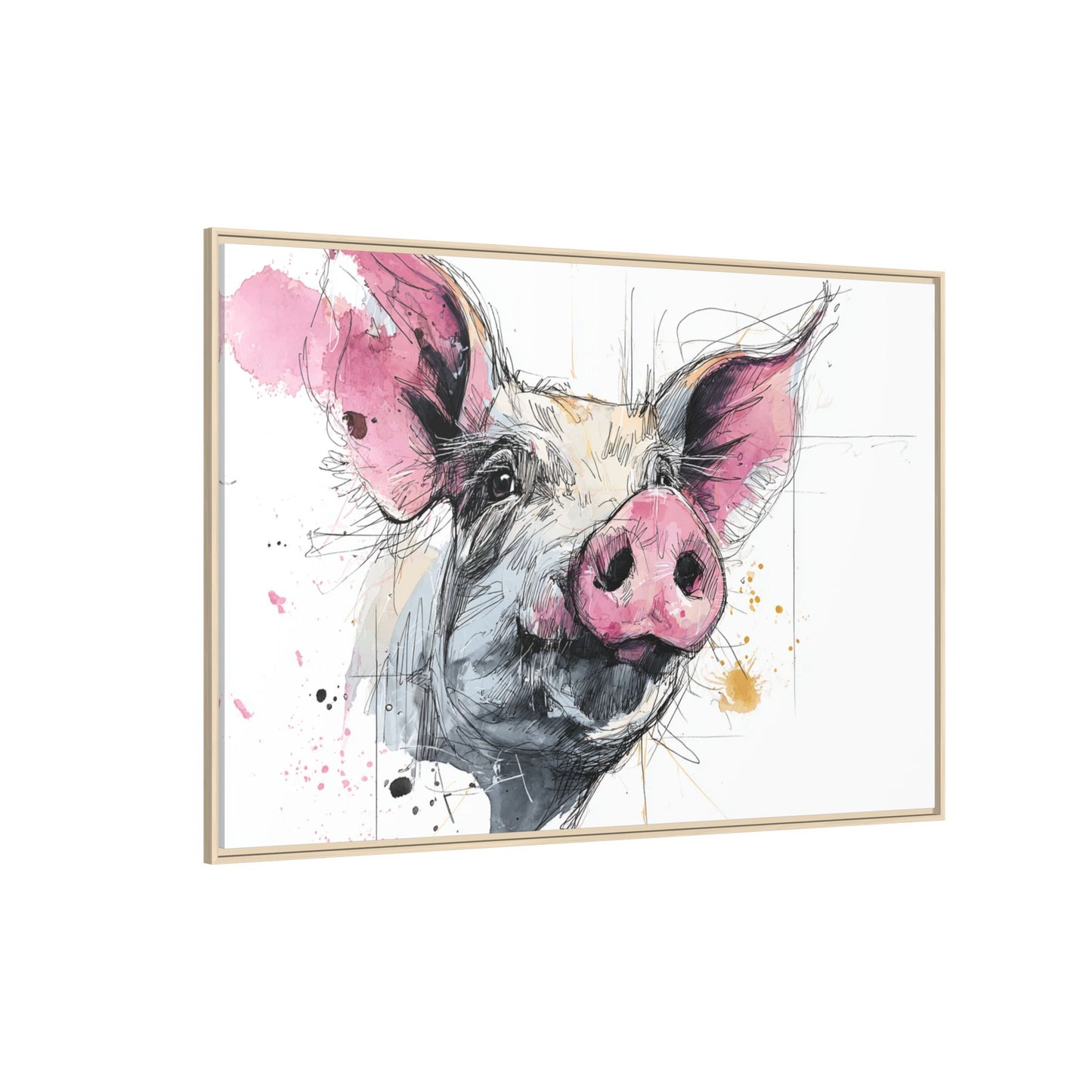 Whimsical Pig Art Print - Playful Farmhouse Decor