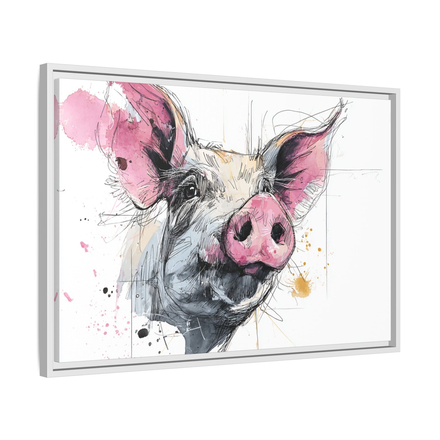 Whimsical Pig Art Print - Playful Farmhouse Decor