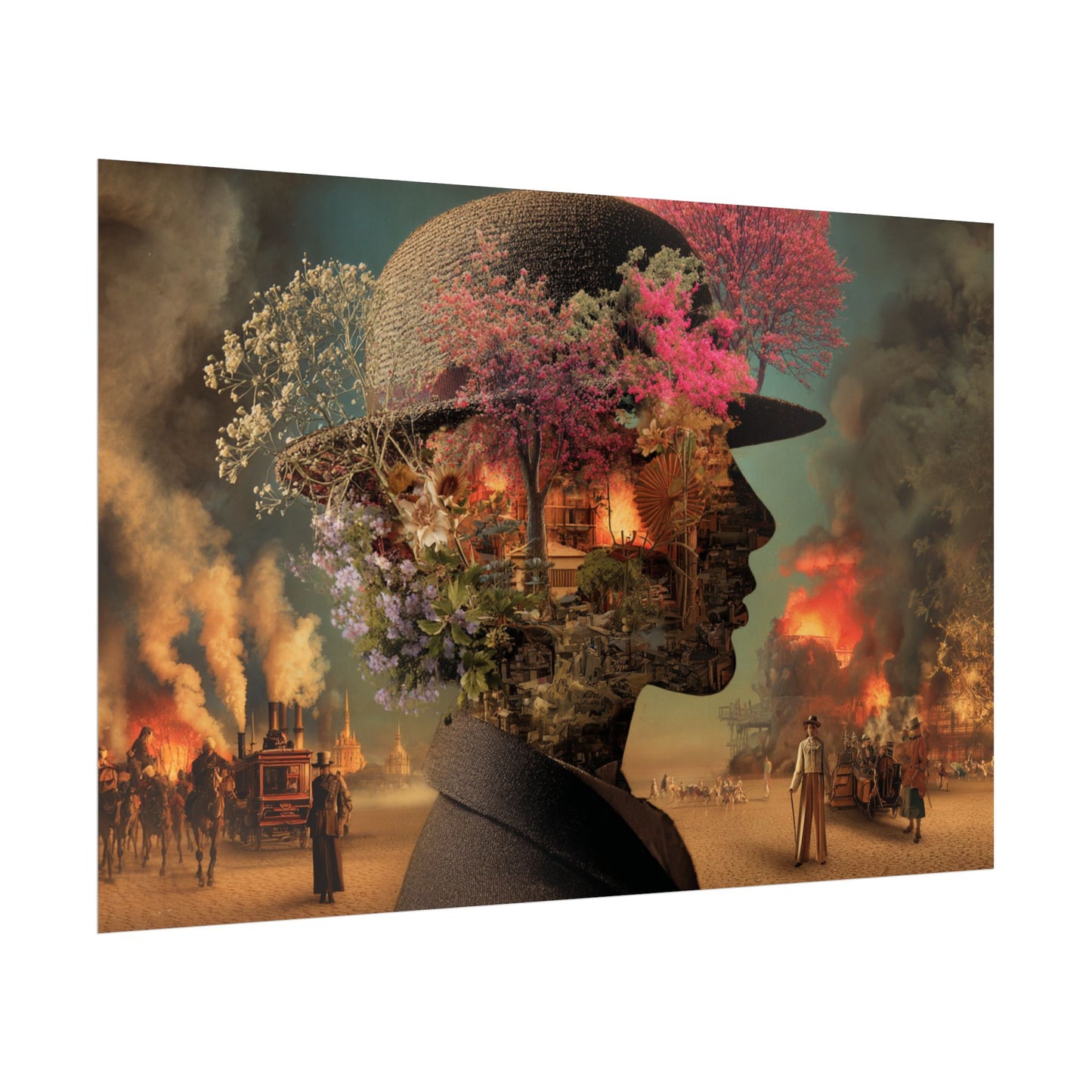 Surreal Botanical Portrait Art | Unique Digital Illustration