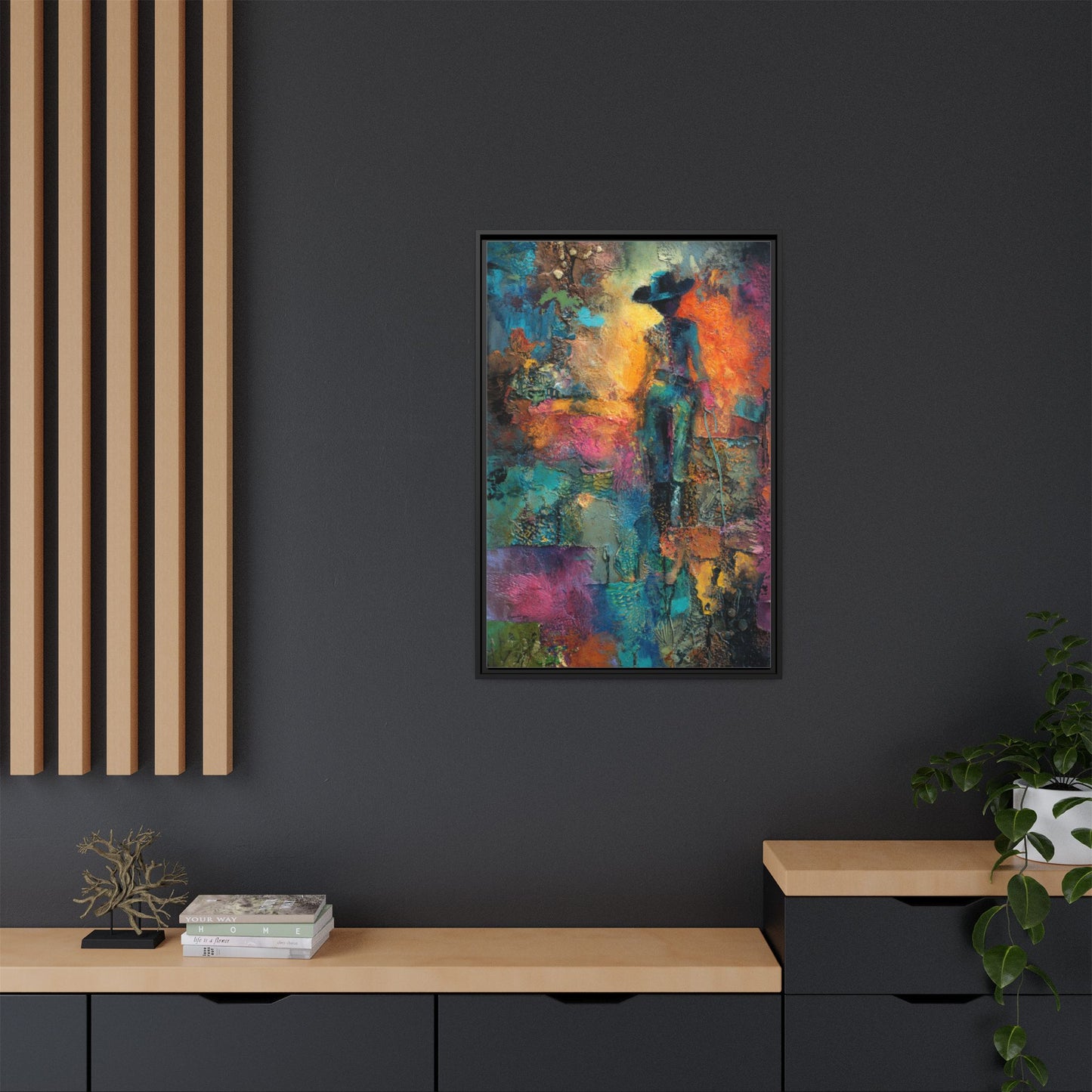 Abstract Cowgirl Art | Colorful Canvas Artwork