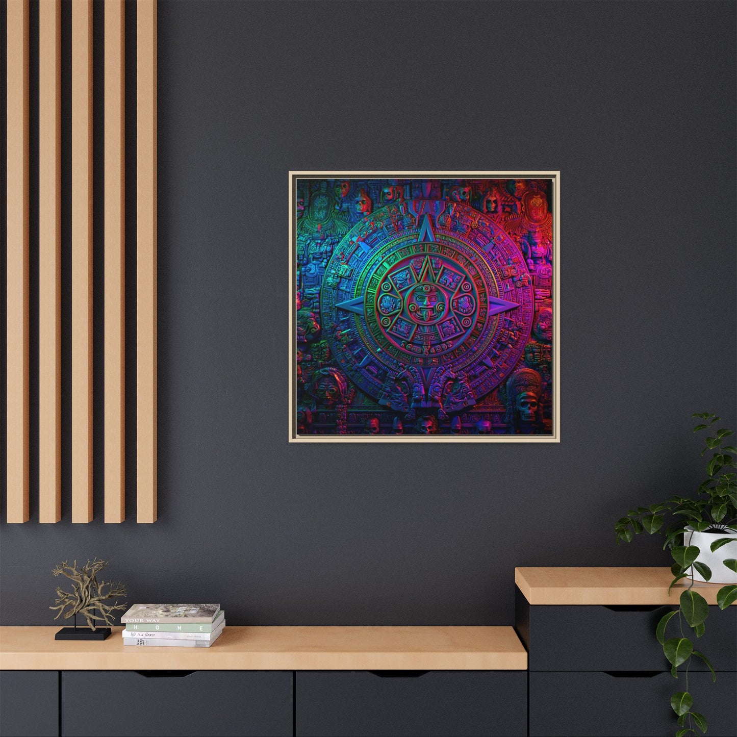 Aztec Mandala Wall Art - Colorful Cultural Decor