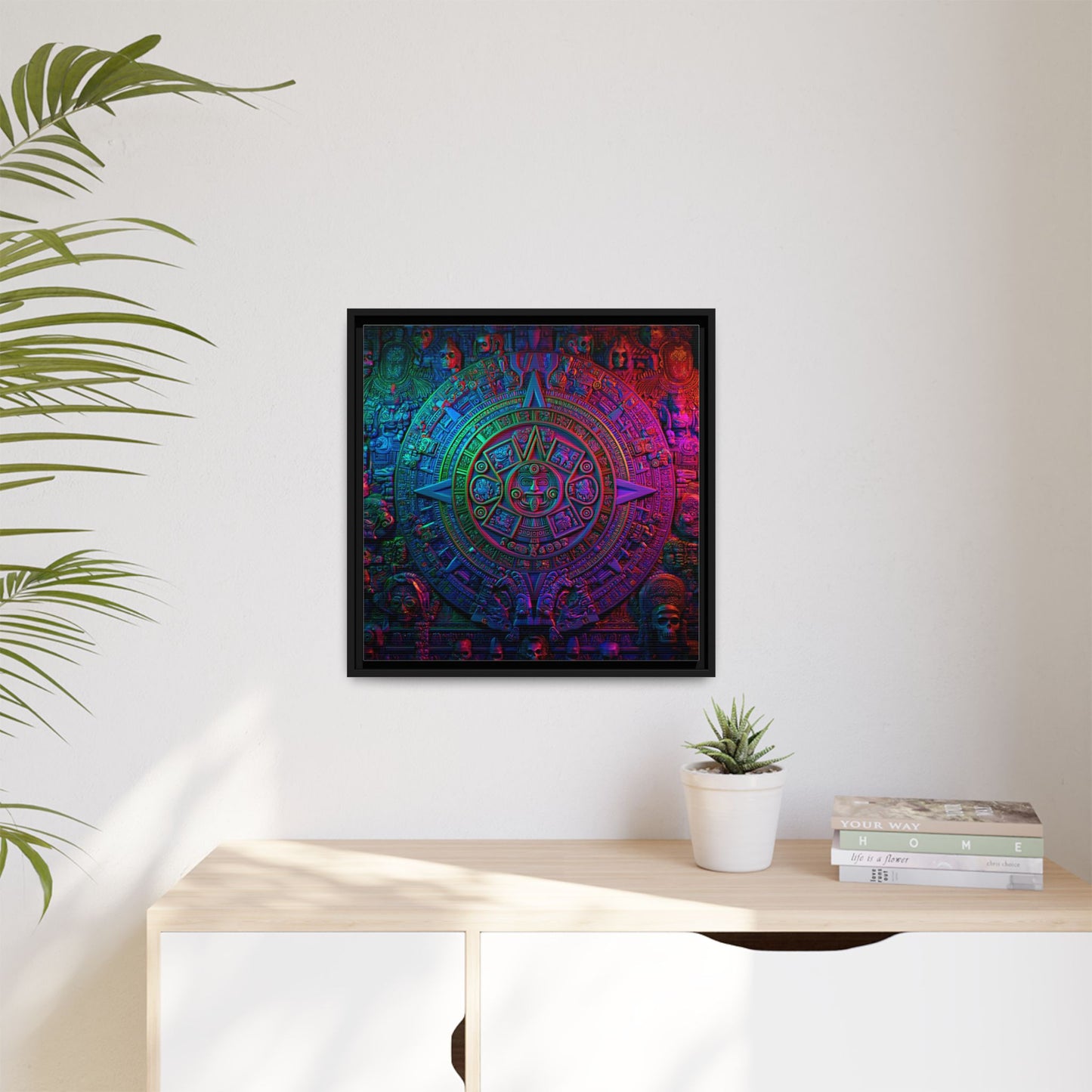 Aztec Mandala Wall Art - Colorful Cultural Decor
