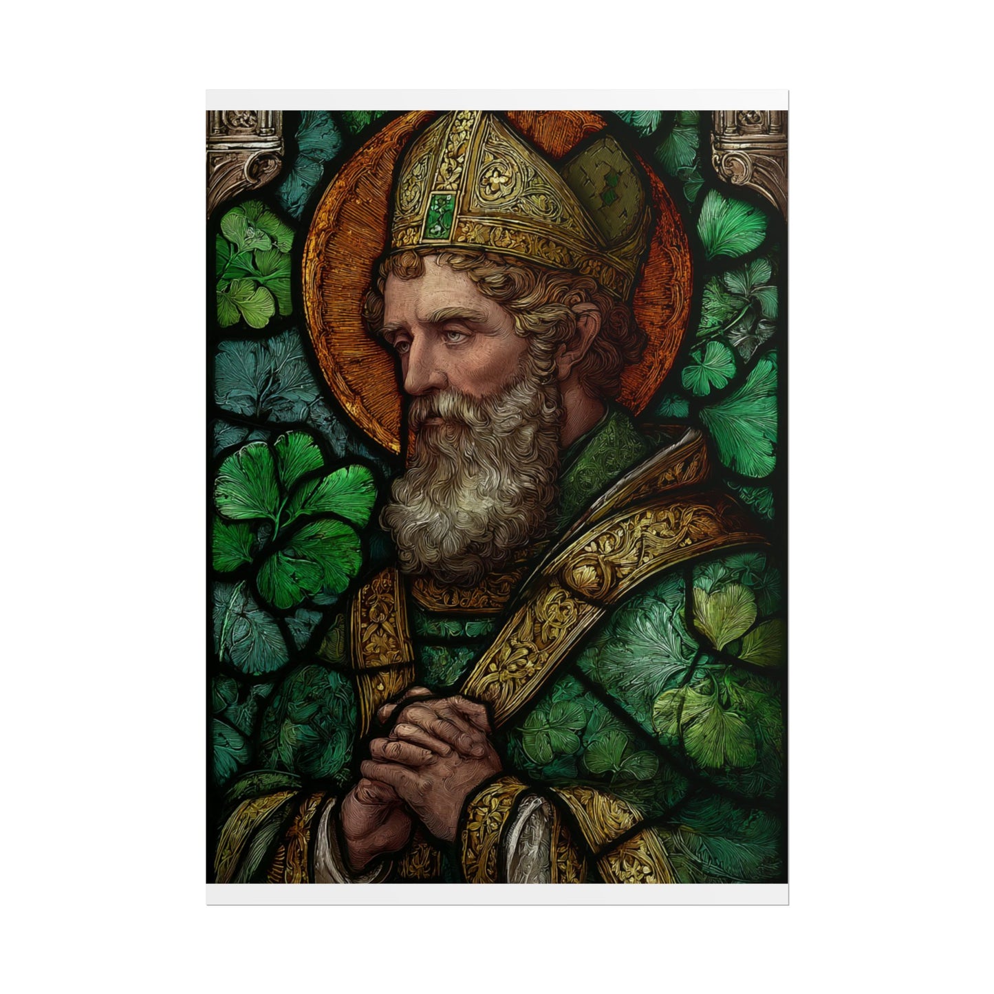 Saint Artwork | Irish Heritage Art | Traditional Green Tones