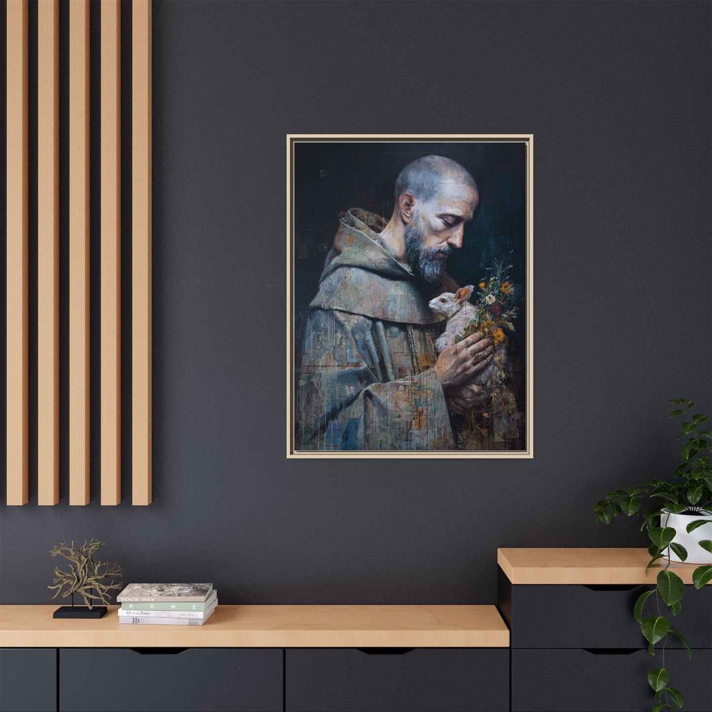 Saint Francis and Rabbit Artwork - Nature Inspired Wall Art