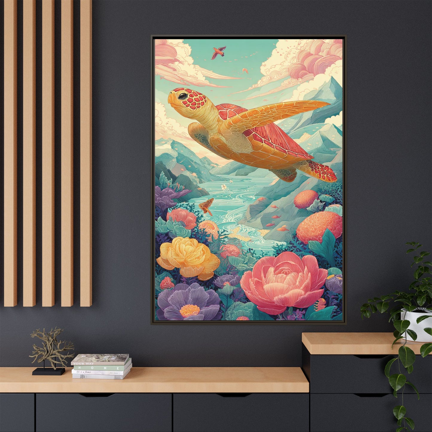 Vibrant Turtle Art | Whimsical Nature Illustration
