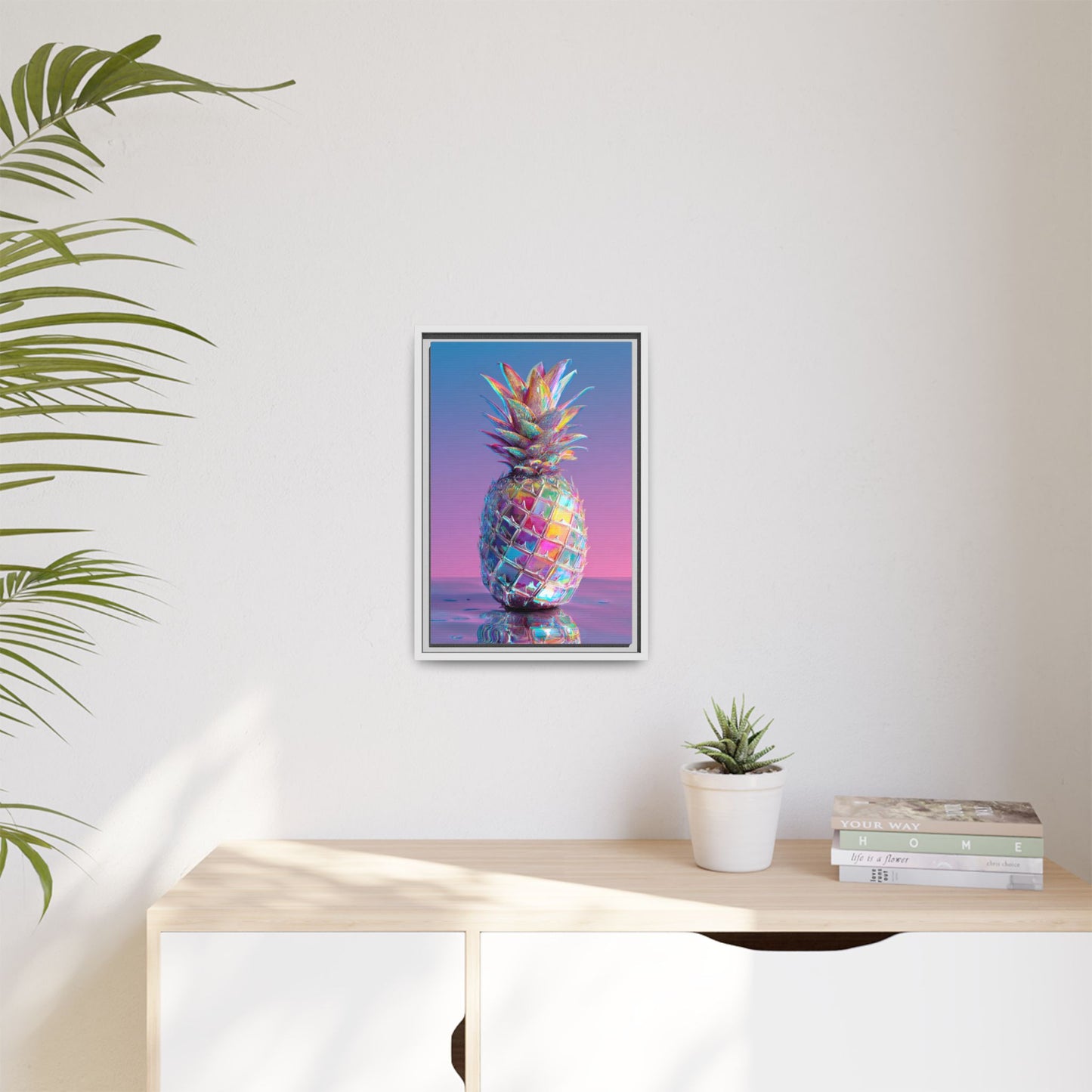 Colorful Pineapple Canvas Art | Abstract Tropical Design