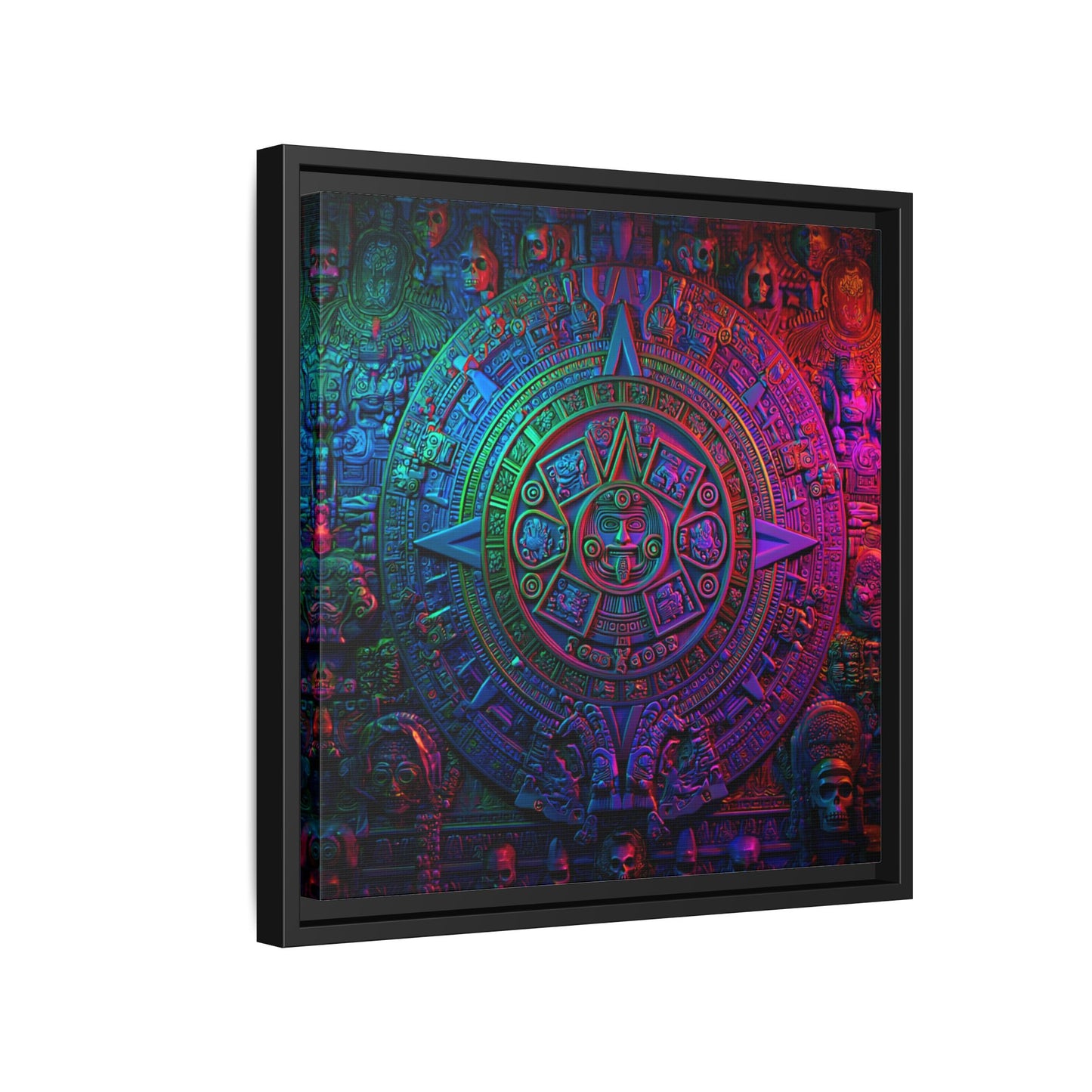 Aztec Mandala Wall Art - Colorful Cultural Decor