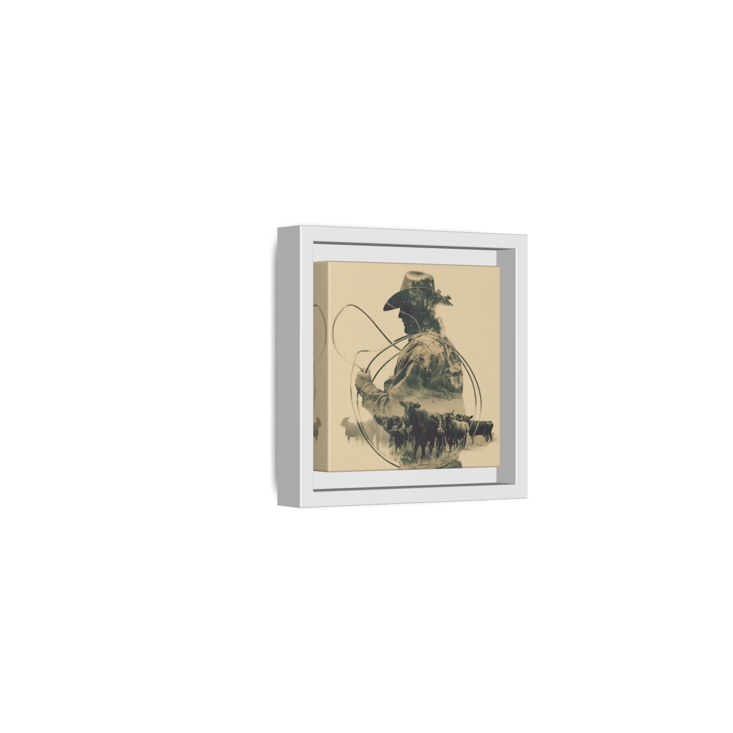Lone Cowboy Silhouette Art - Vintage Western Charm