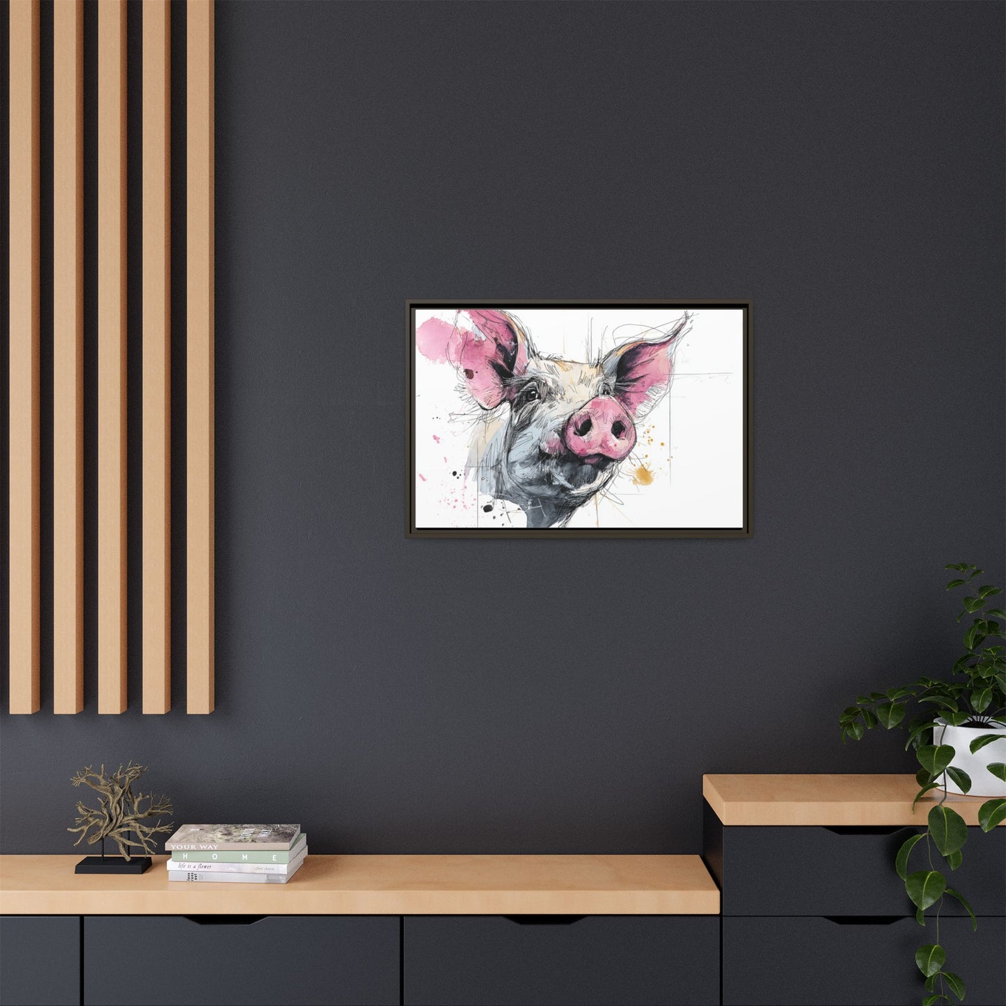 Whimsical Pig Art Print - Playful Farmhouse Decor