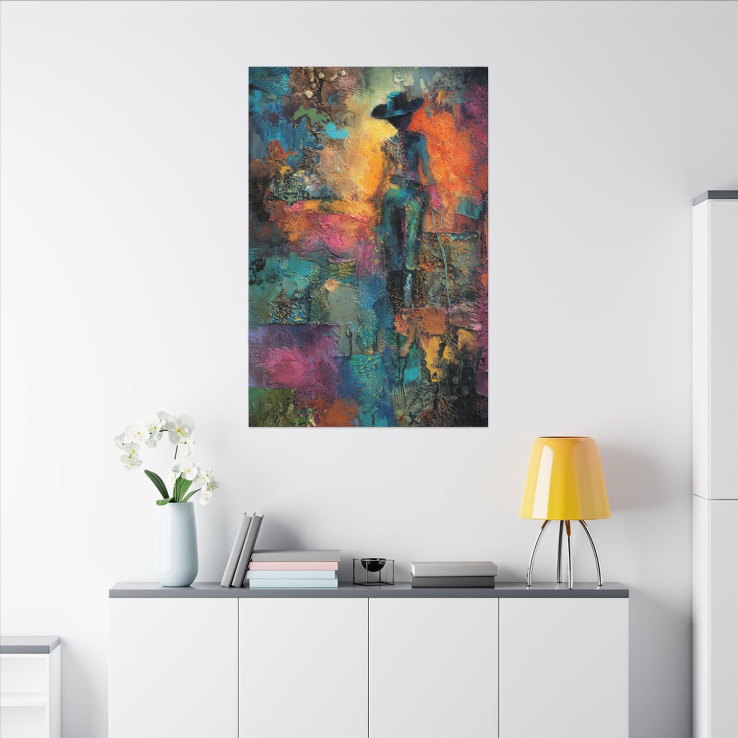 Abstract Cowgirl Art | Colorful Canvas Artwork