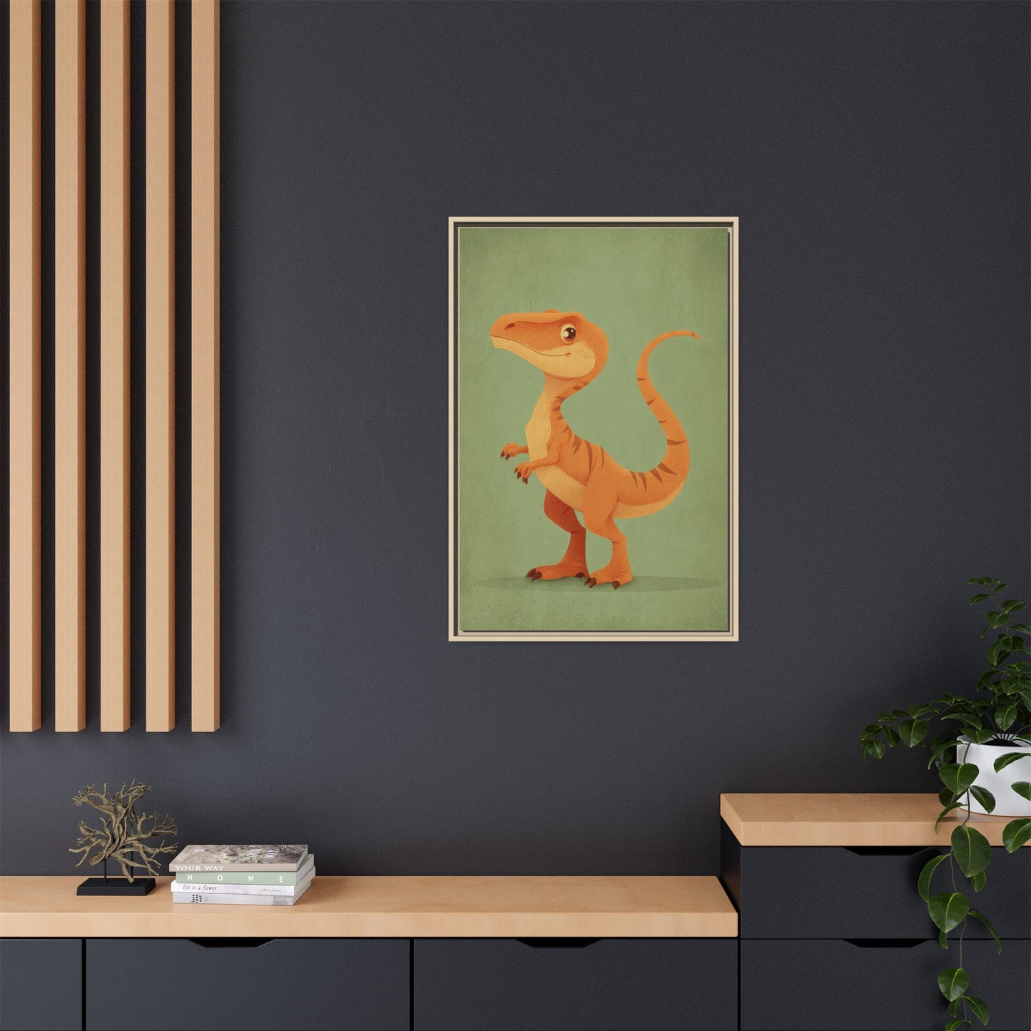 Whimsical Dinosaur Illustration Art for Kids' Rooms