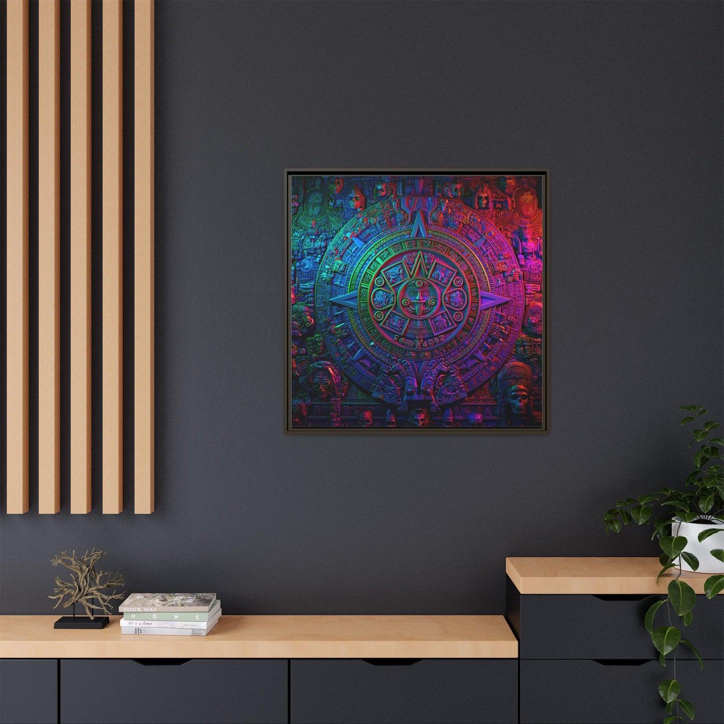 Aztec Mandala Wall Art - Colorful Cultural Decor