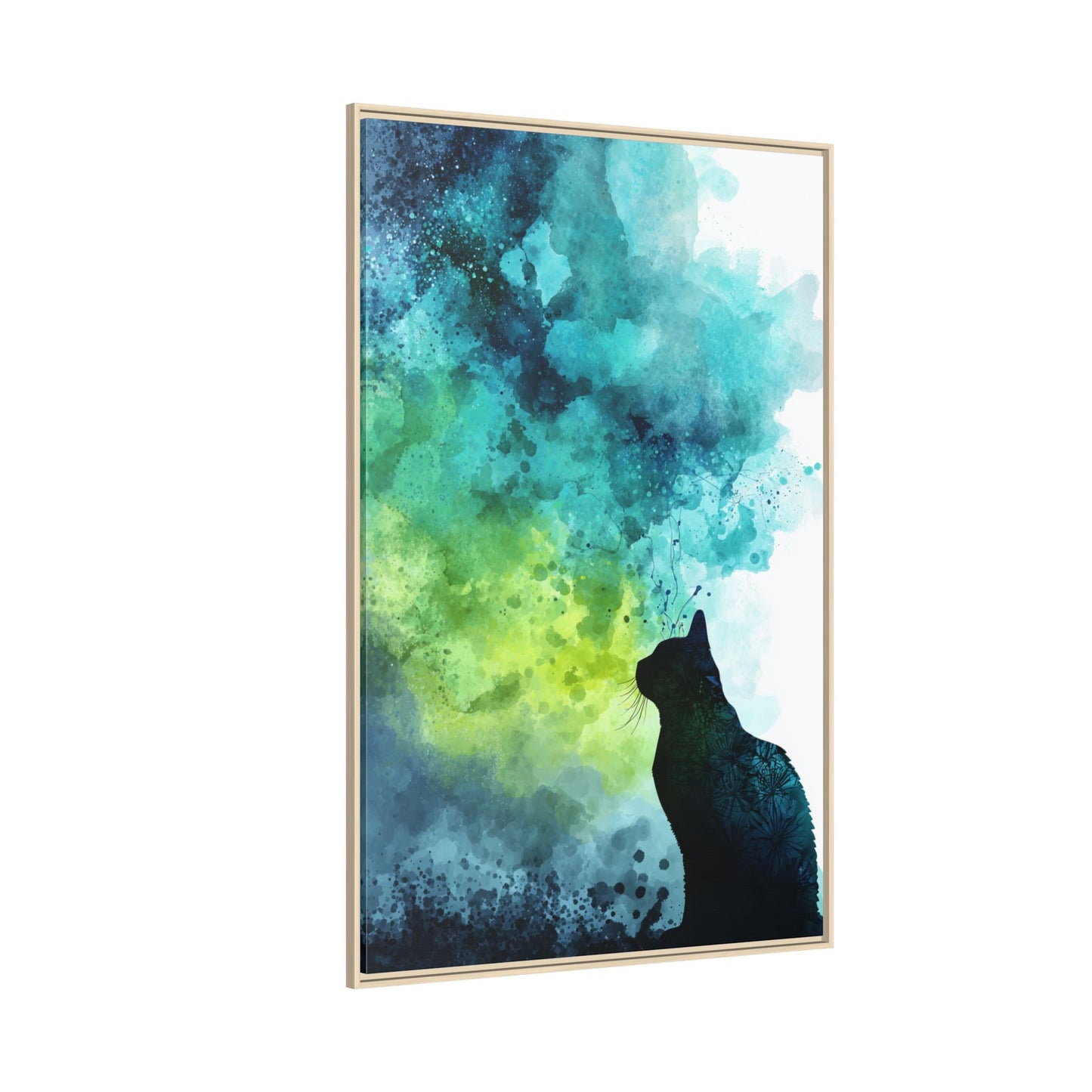 Dreamy Cat Watercolor Art Print - Serene Home Decor