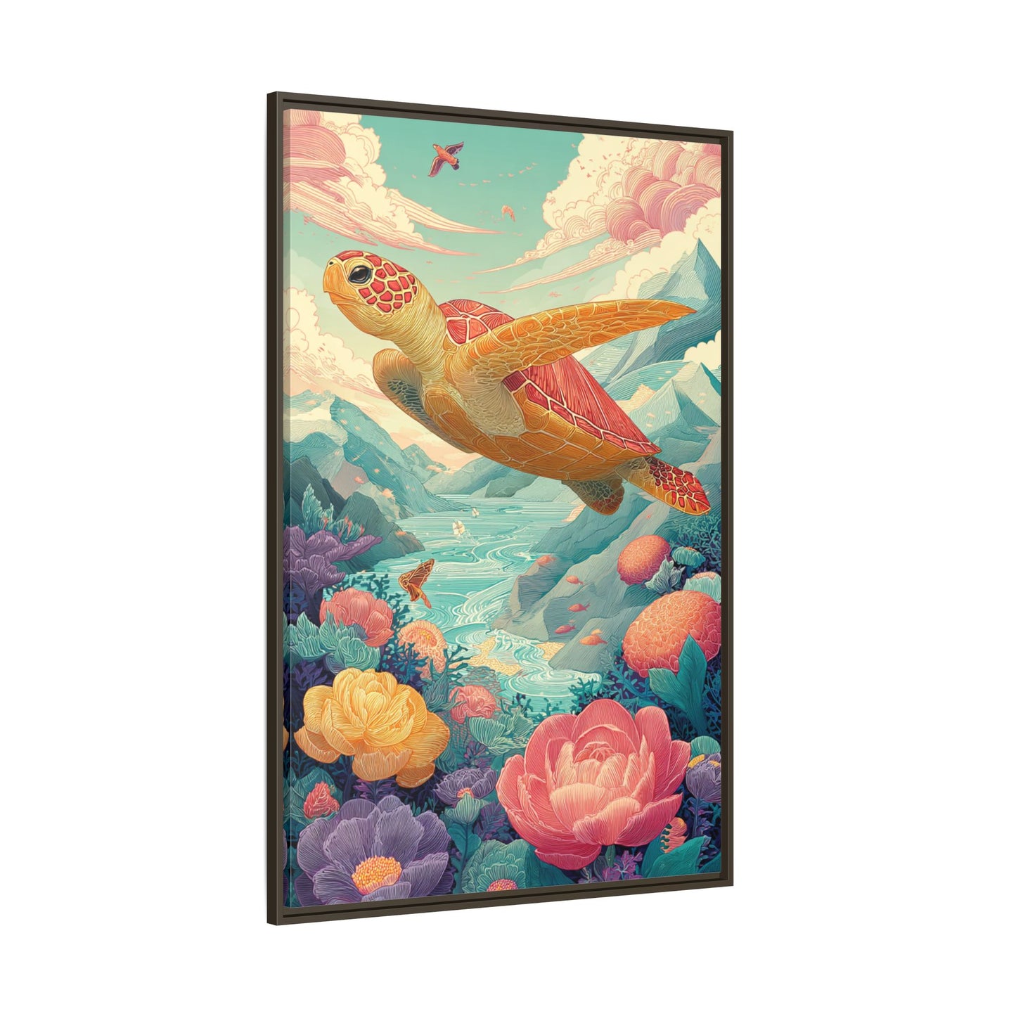 Vibrant Turtle Art | Whimsical Nature Illustration