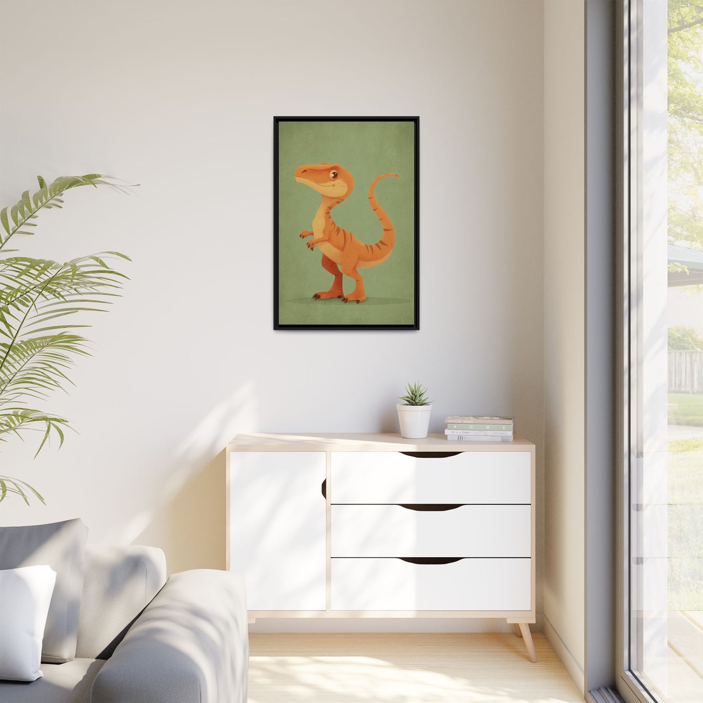 Whimsical Dinosaur Illustration Art for Kids' Rooms