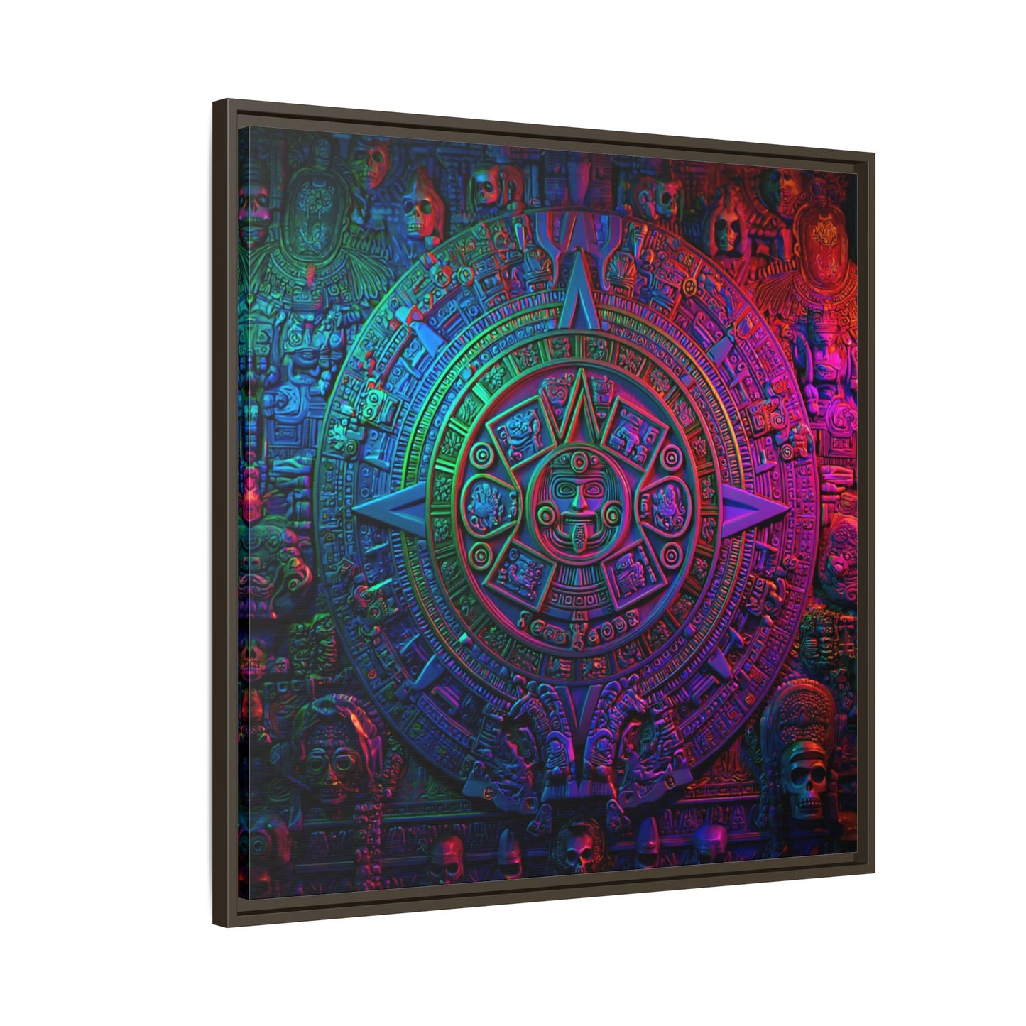 Aztec Mandala Wall Art - Colorful Cultural Decor