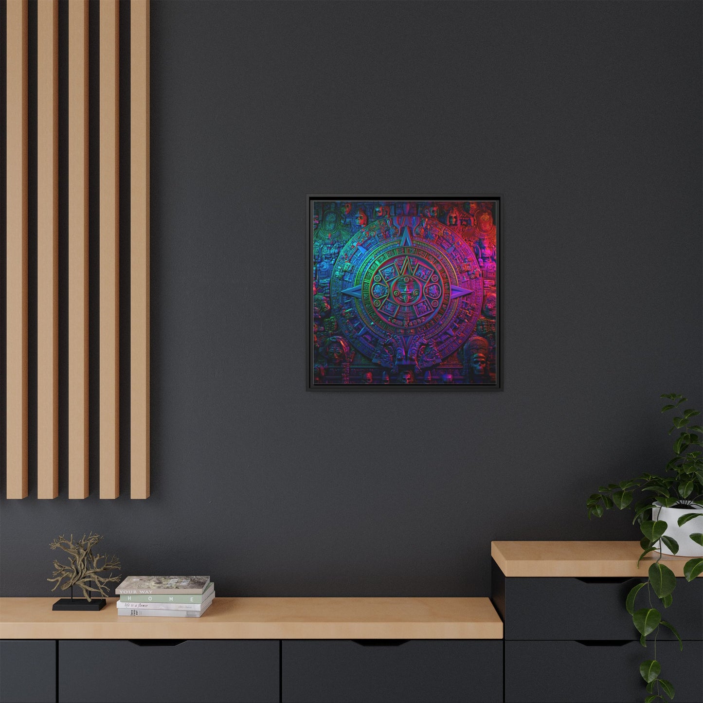 Aztec Mandala Wall Art - Colorful Cultural Decor