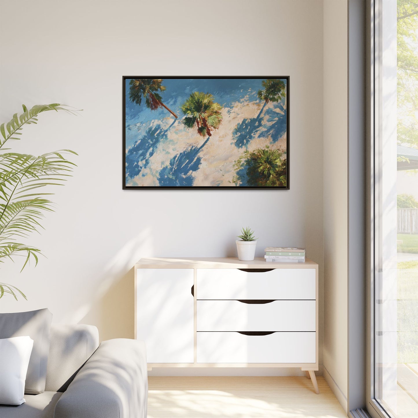 Tropical Palm Trees Artwork | Vibrant Coastal Landscape