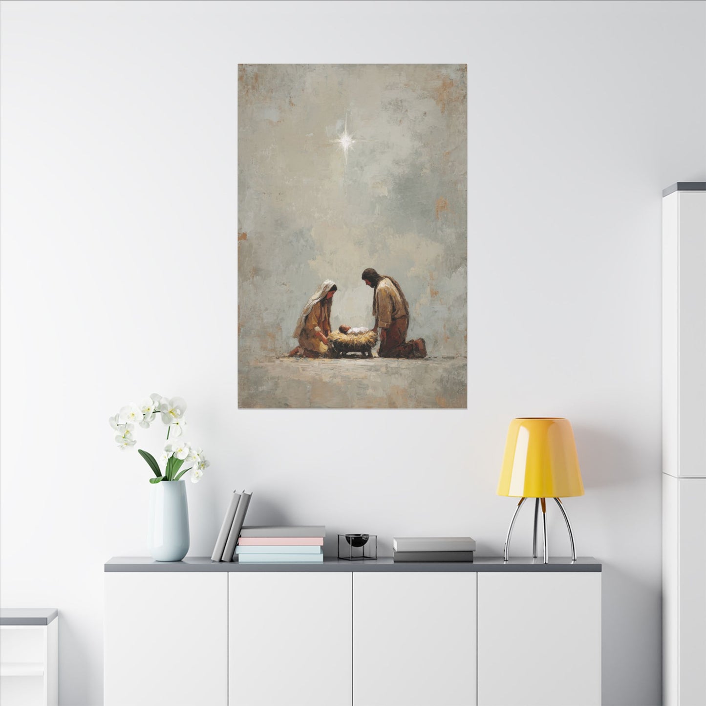 Nativity Scene Art Print - Warm Family Vibes