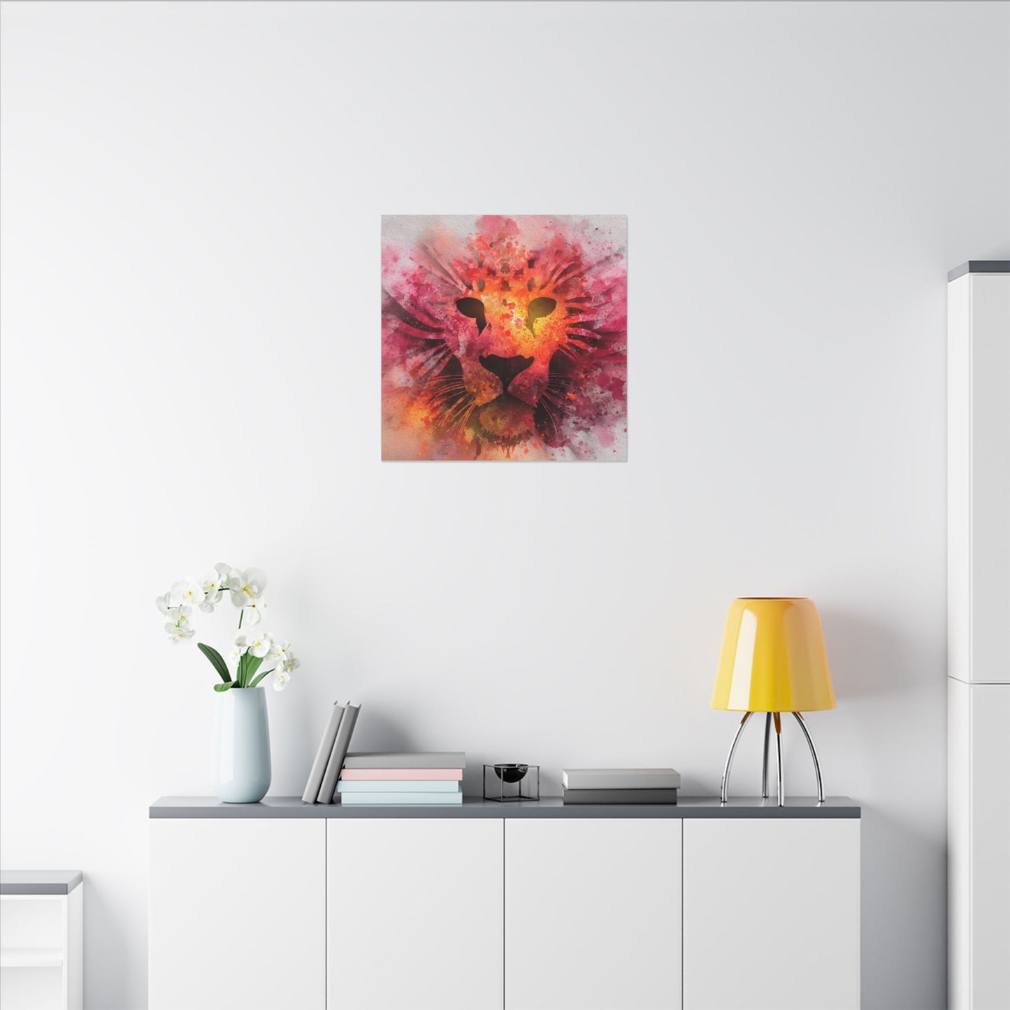 Vibrant Lion Watercolor Artwork | Animal Portrait