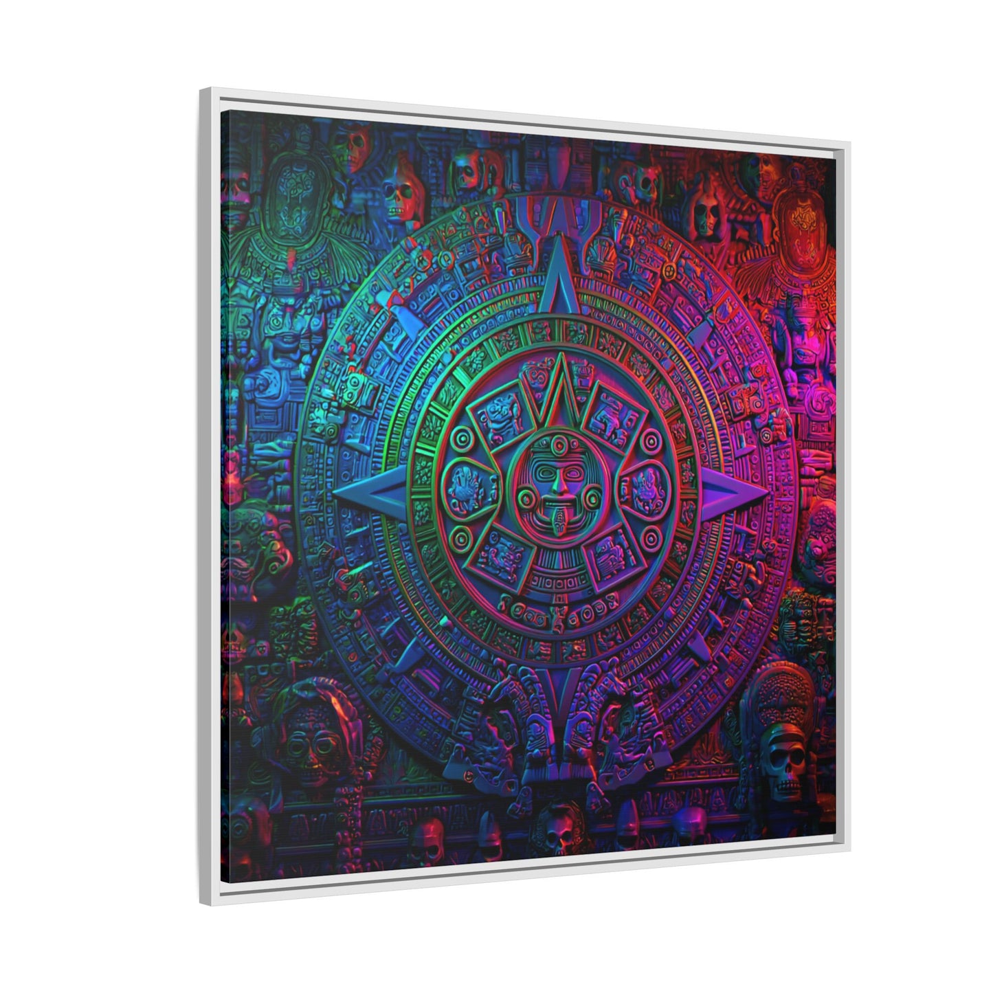 Aztec Mandala Wall Art - Colorful Cultural Decor