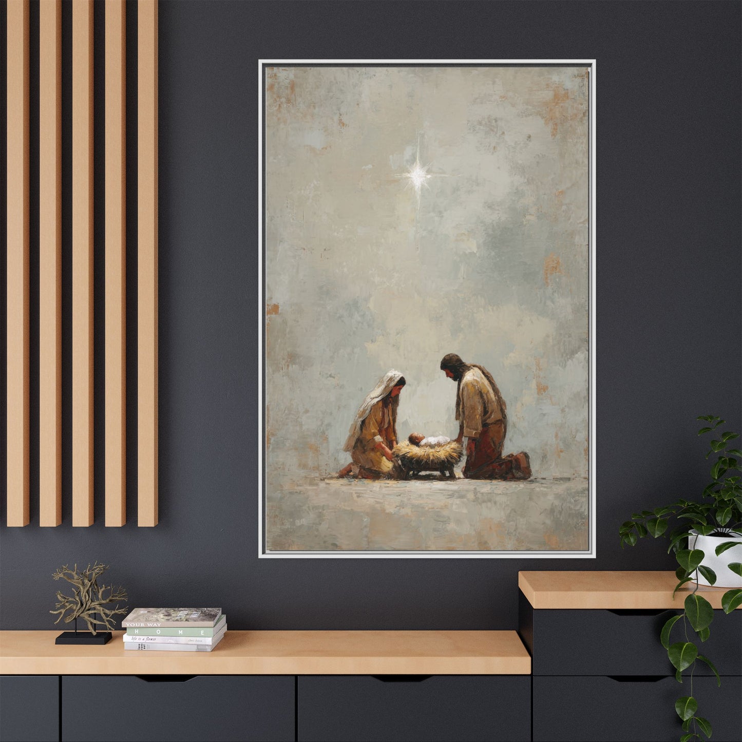 Nativity Scene Art Print - Warm Family Vibes