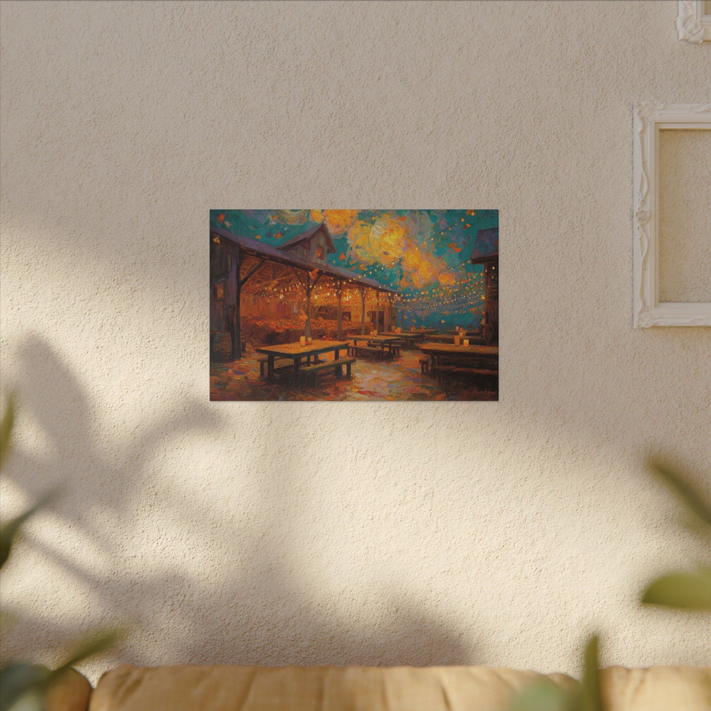 Autumn Festival Night Scene - Colorful Impressionist Art