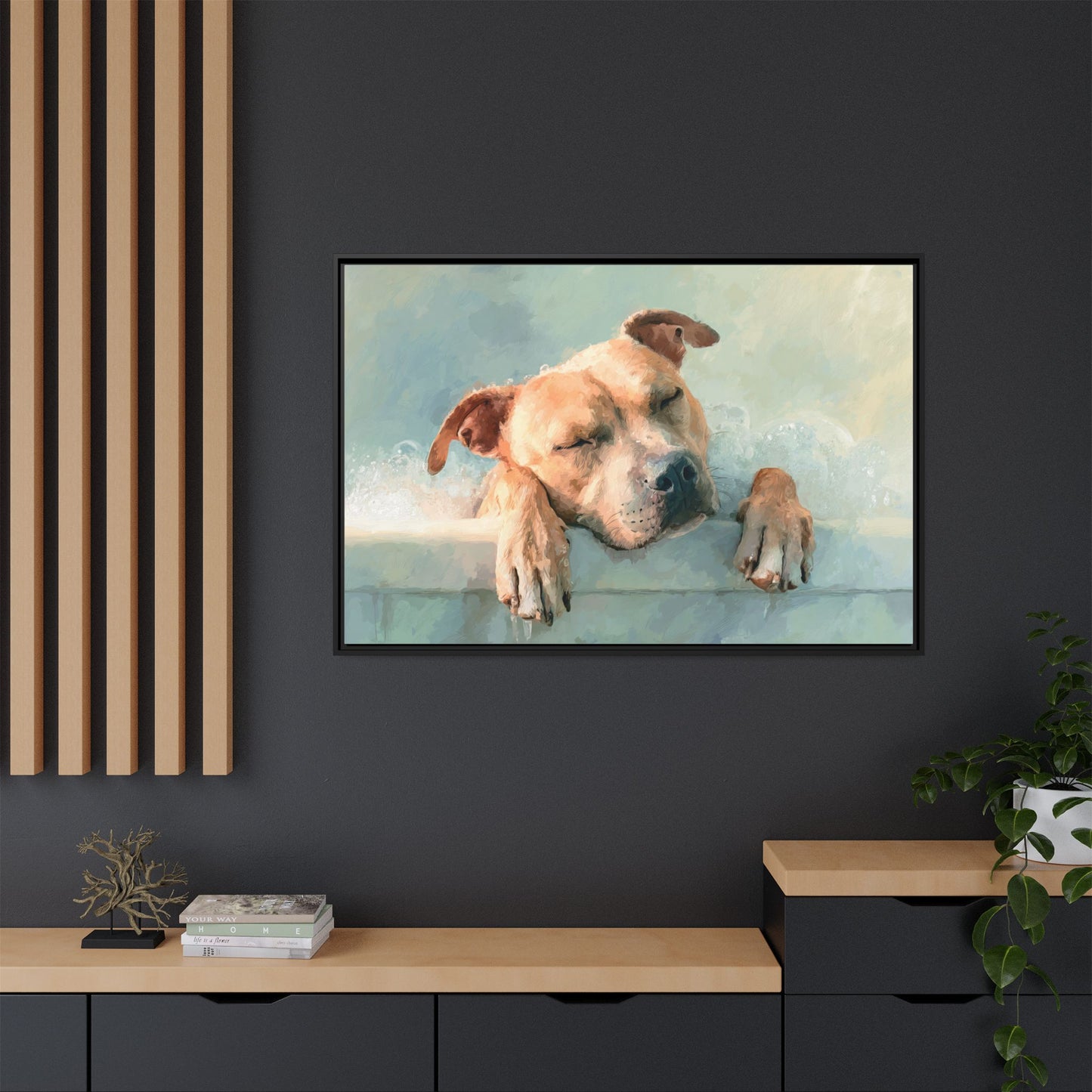 Cozy Dog Portrait | Serene Animal Artwork for Warm Spaces