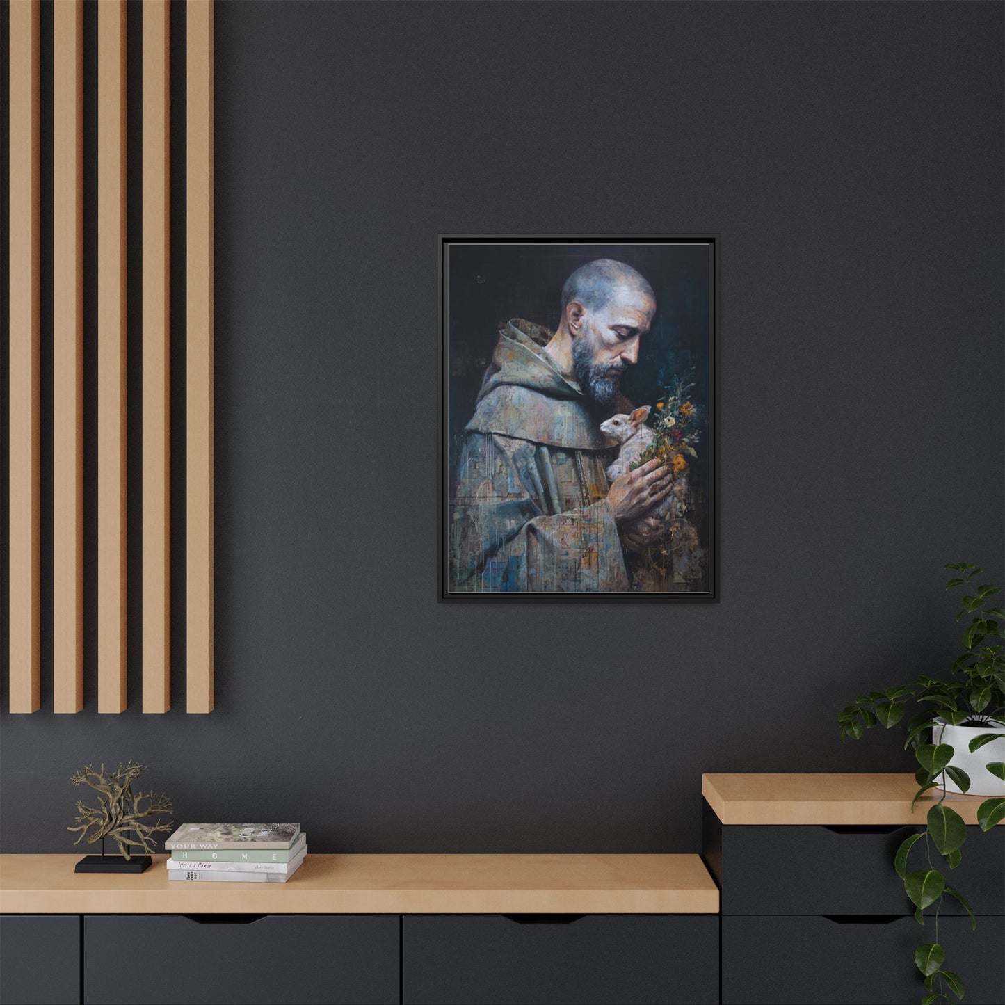 Saint Francis and Rabbit Artwork - Nature Inspired Wall Art