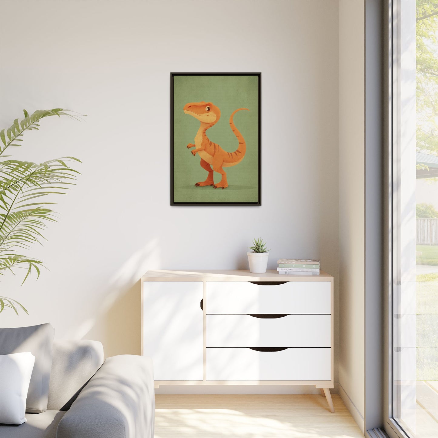 Whimsical Dinosaur Illustration Art for Kids' Rooms