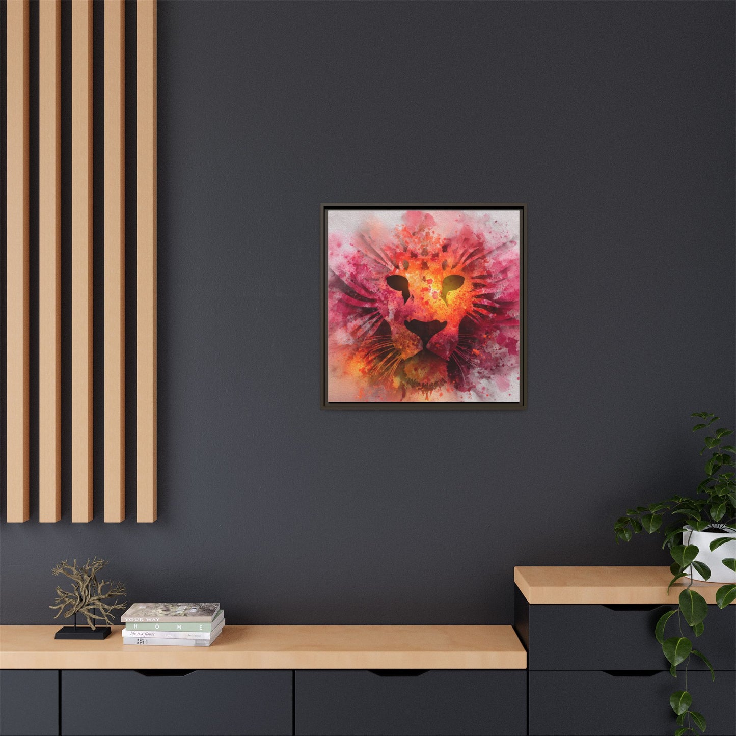 Vibrant Lion Artwork – Bold Watercolor Print