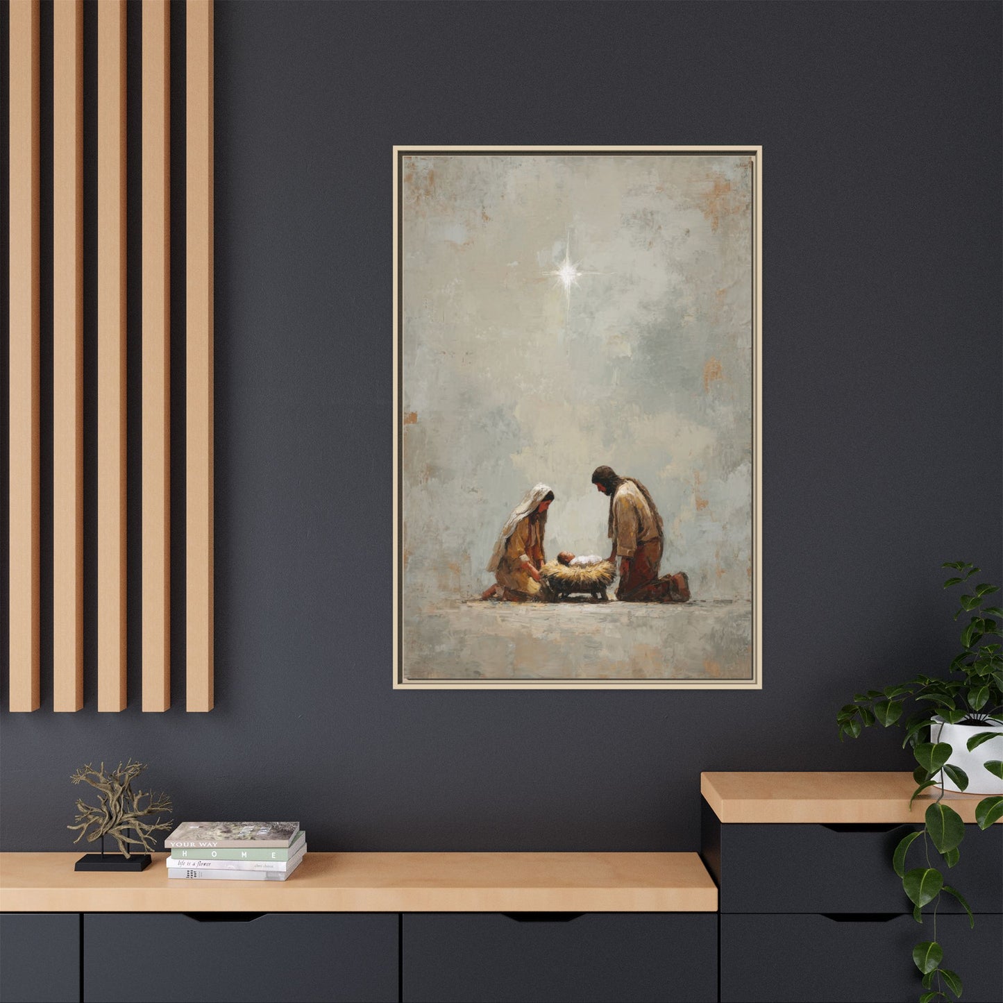 Nativity Scene Art Print - Warm Family Vibes
