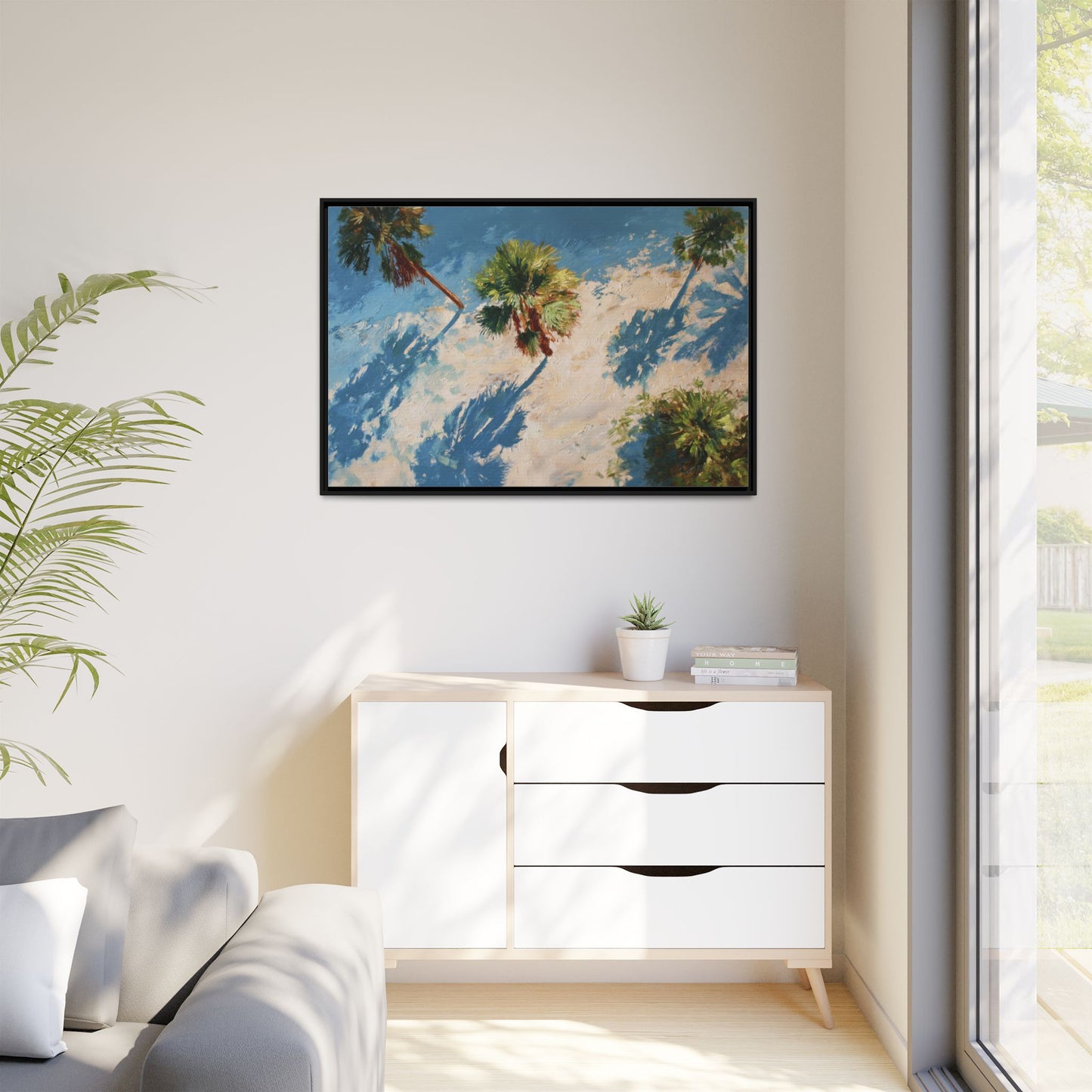 Tropical Palm Trees Artwork | Vibrant Coastal Landscape