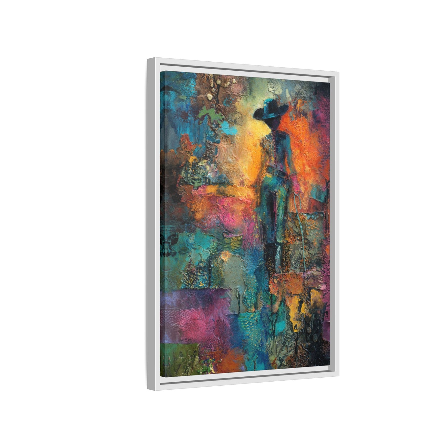Abstract Cowgirl Art | Colorful Canvas Artwork