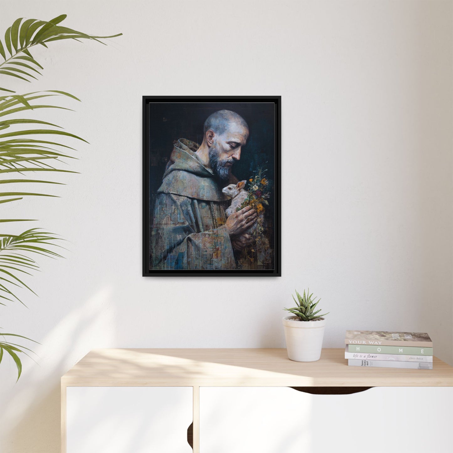 Saint Francis and Rabbit Artwork - Nature Inspired Wall Art