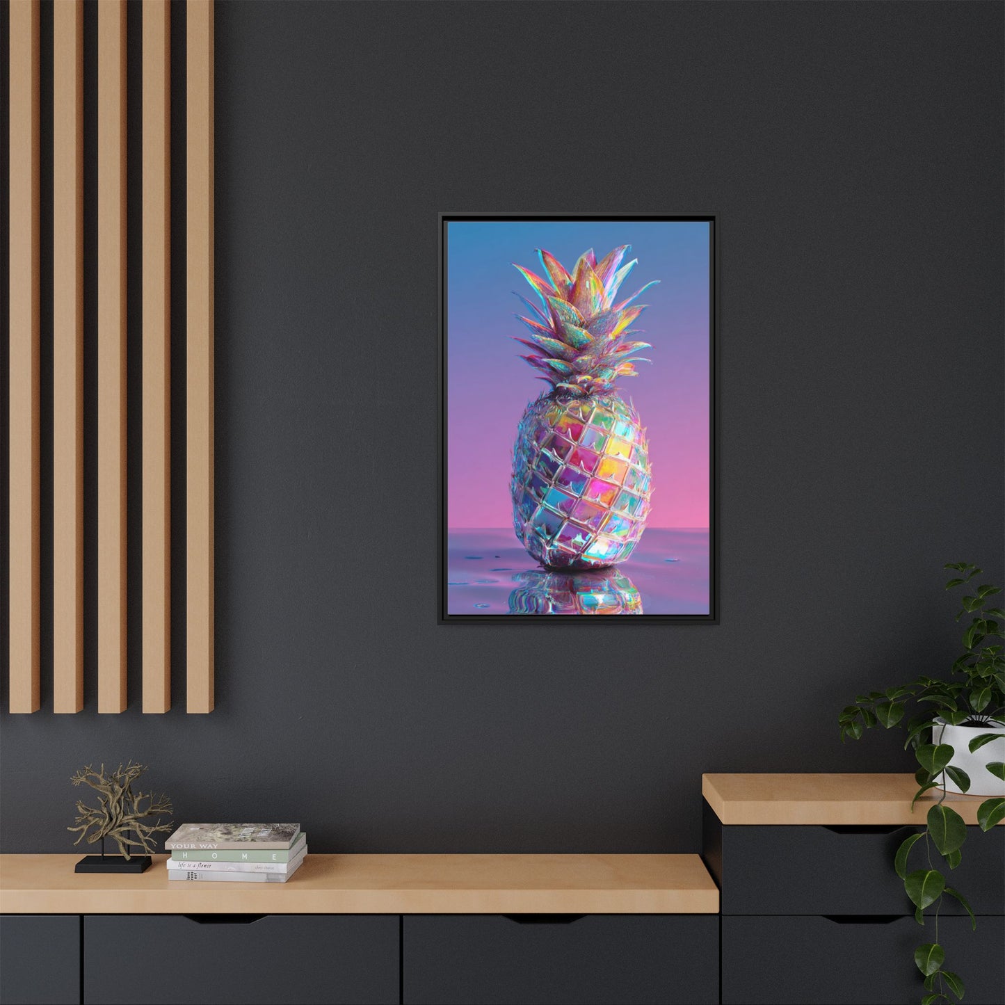 Colorful Pineapple Canvas Art | Abstract Tropical Design