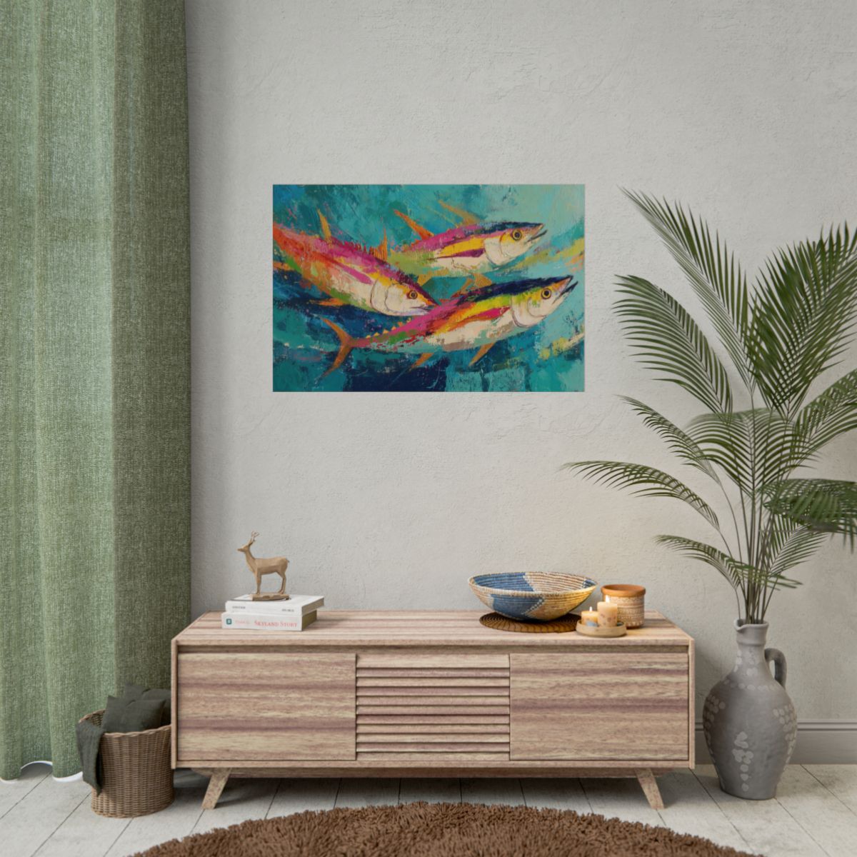 Colorful Fish Underwater Scene Art - Vibrant Coastal Decor