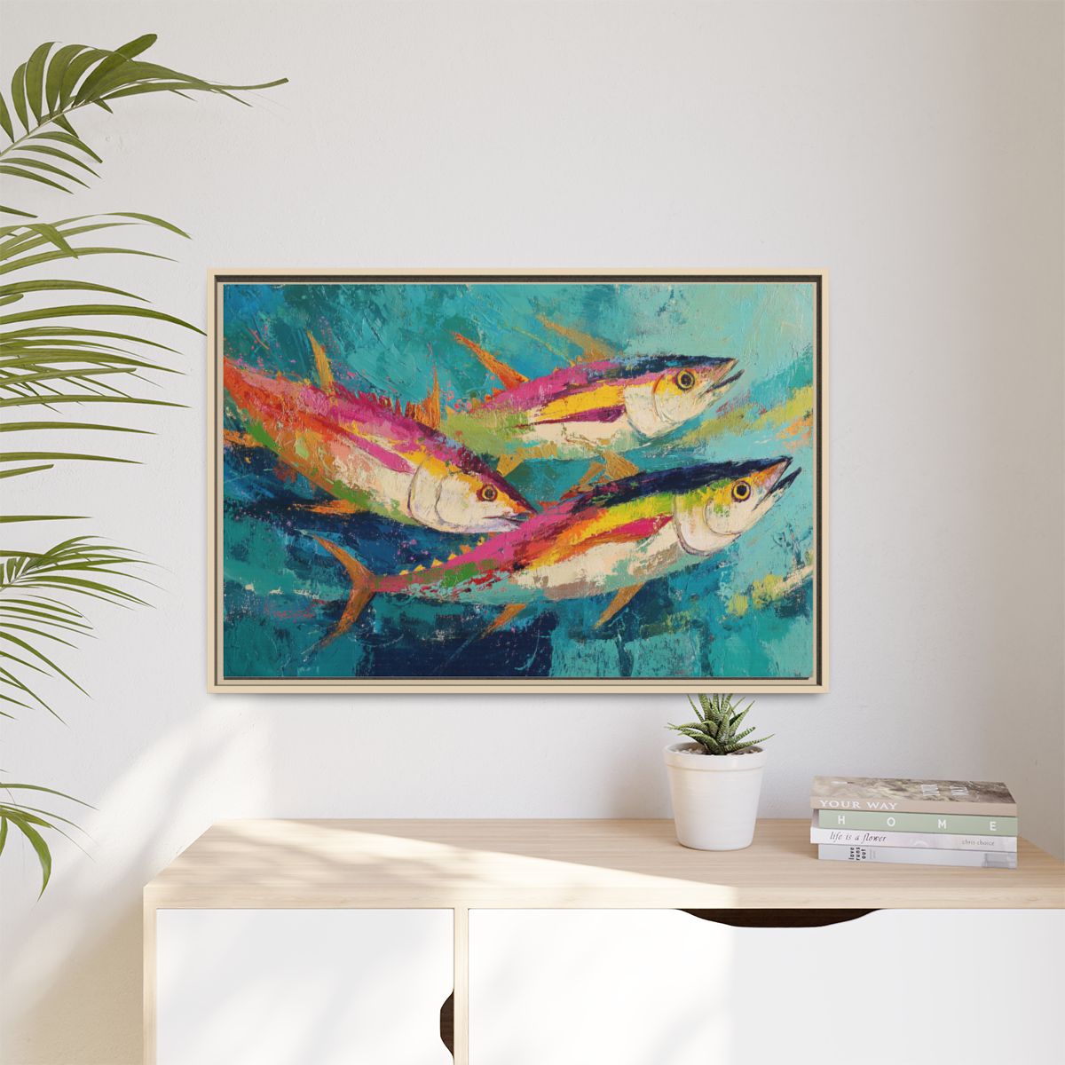 Colorful Fish Underwater Scene Art - Vibrant Coastal Decor