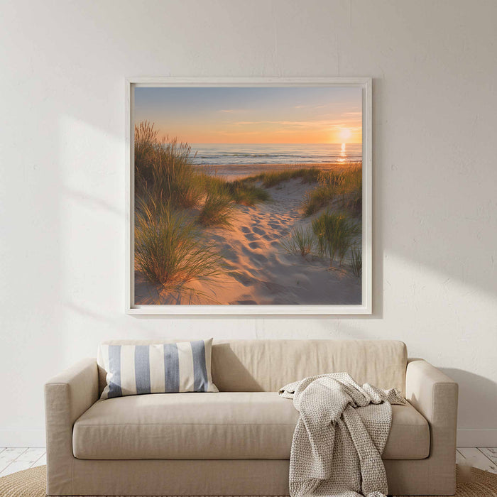 Coastal Beach Path Canvas Wall Art | Sunset Dunes Print