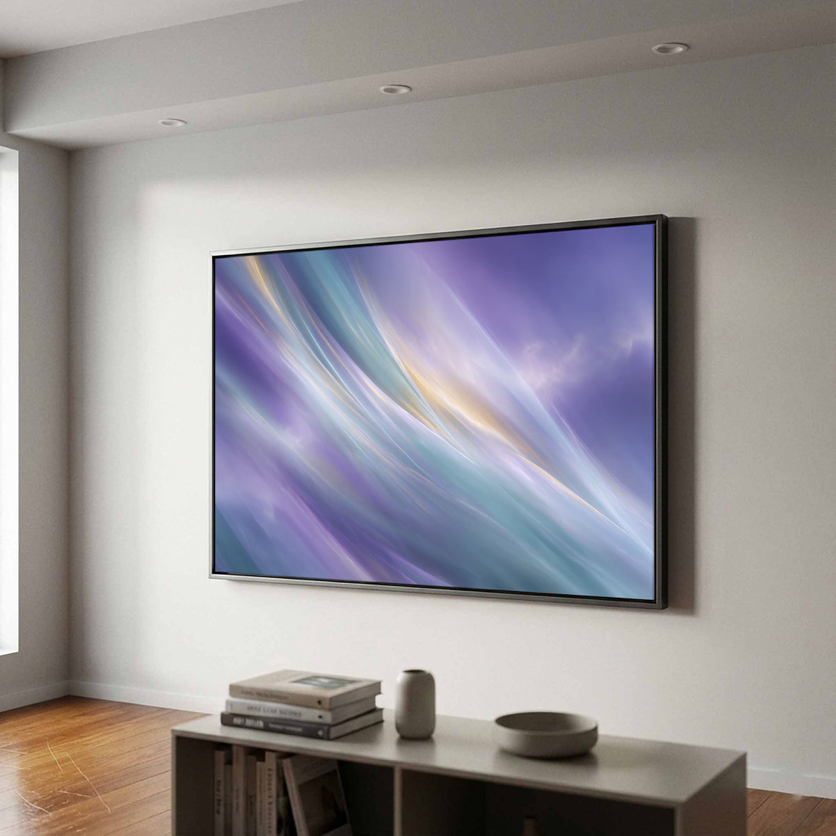 For the Office — abstract cosmic canvas print purple teal space art